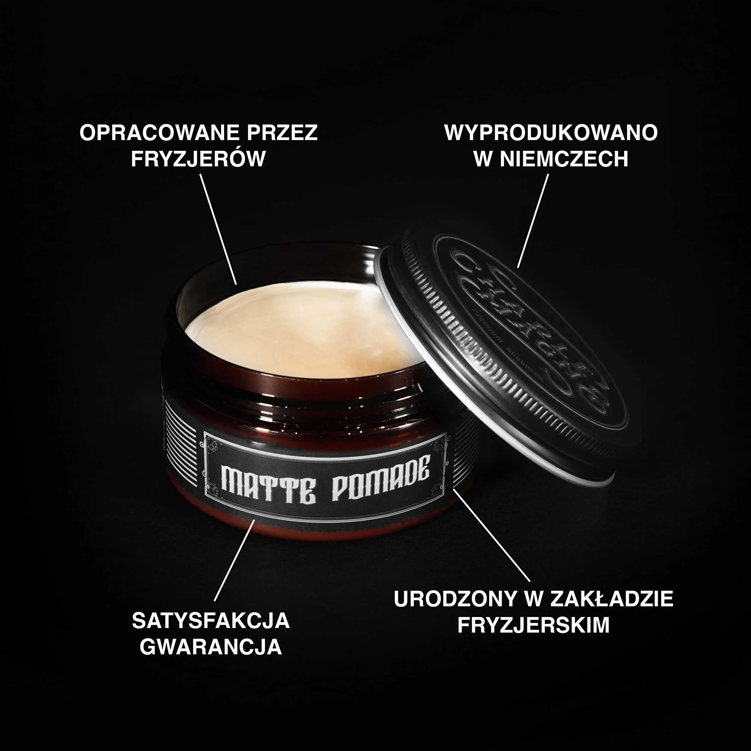 Charlemagne Matte Pomade Matowa pomada na bazie wody mocne trzymanie wosk do włosów matowy Barbershop Hair Wax