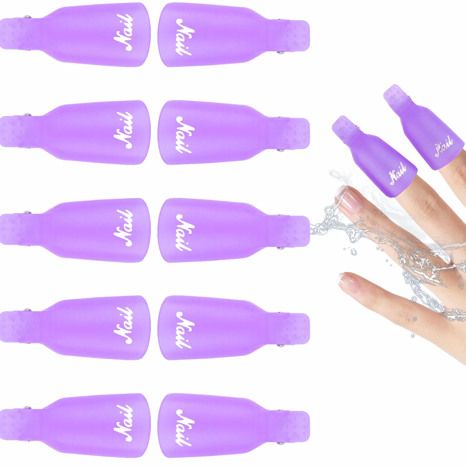 LOPHE Klipsy do usuwania lakieru do paznokci do żelu Soak Off i akrylowego manicure UV - fioletowe