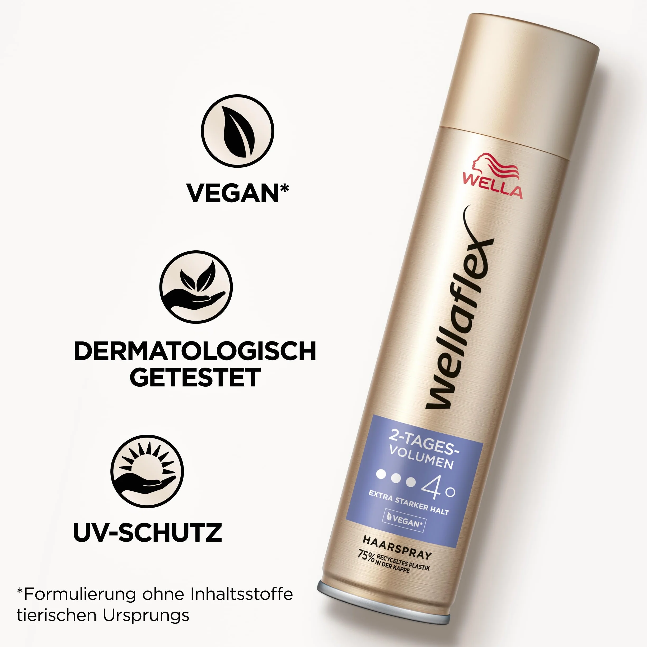 Wellaflex 2-dniowy lakier do włosów dla kobiet | do 2 dni elastyczne trzymanie | zapewnia długotrwałą stylizację | delikatny dla skóry głowy, testowany dermatologicznie, wegańska formuła, stopień