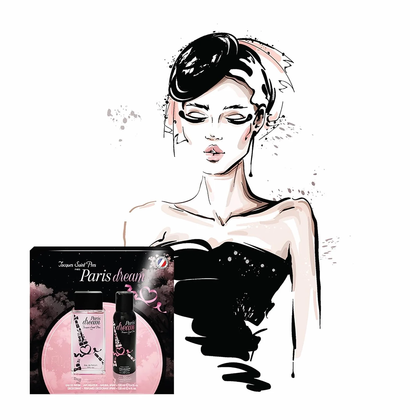Jacques Saint Pres Coffret Paris Dream Eau de Parfum 100 ml + Dezodorant 125 ml