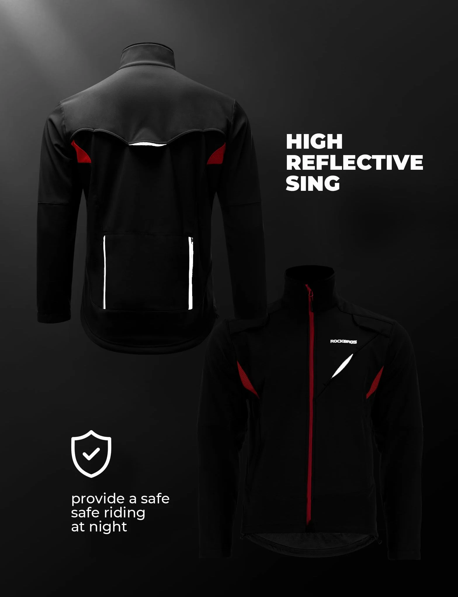 ROCKBROS Męska Kurtka/Spodnie Rowerowe na Zimę, Długa, Wiatroszczelna，Wodoodporna, Odzież Rekreacyjna, S-4XL