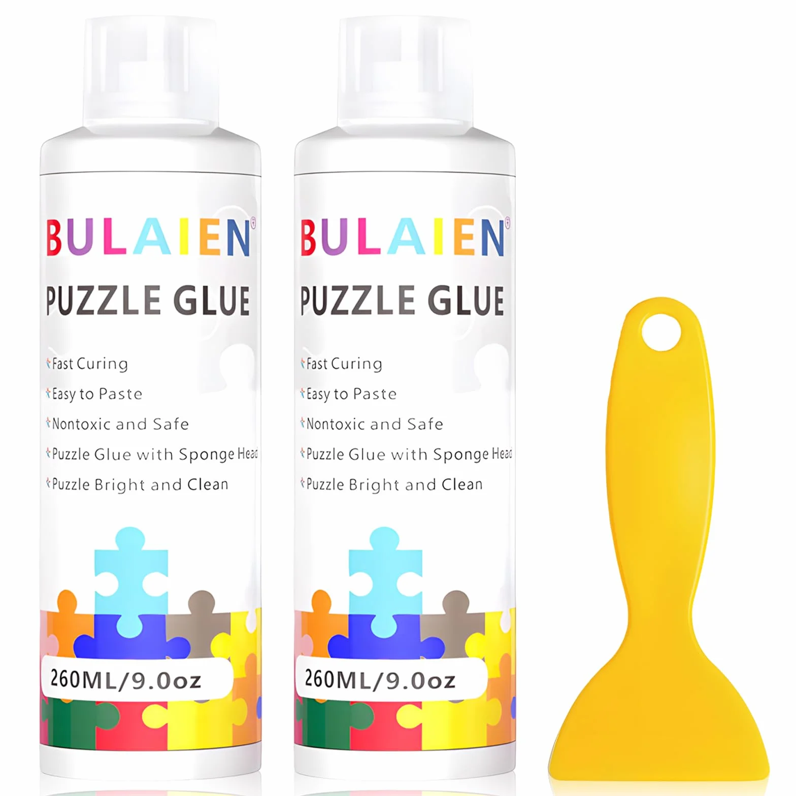 Klej do puzzli Klej do puzzli z łatwym w użyciu końcówką gąbki i aplikatorem, odpowiedni dla dzieci i dorosłych (260 ml x 2)