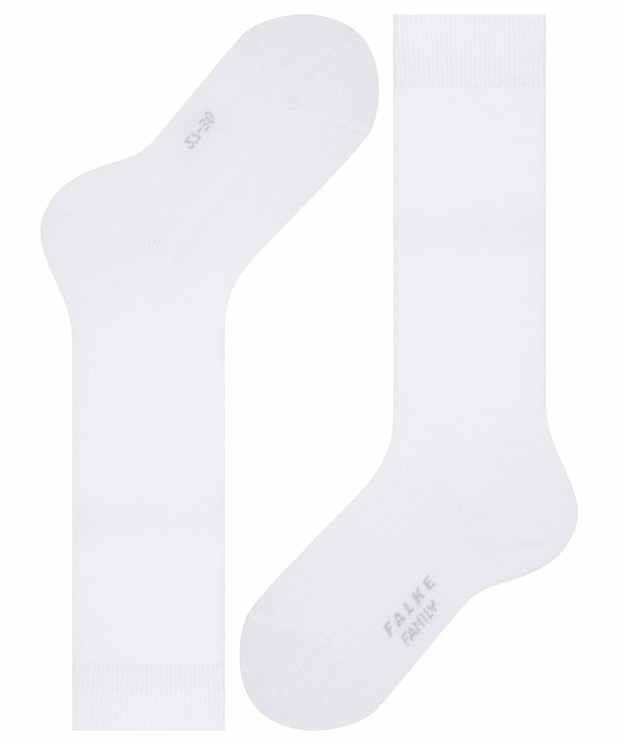 FALKE Uniseks - dzieci Podkolanówki Family K Kh bio bawełna długie jednokolorowe 1 Para, Biały White 2000, 31-34