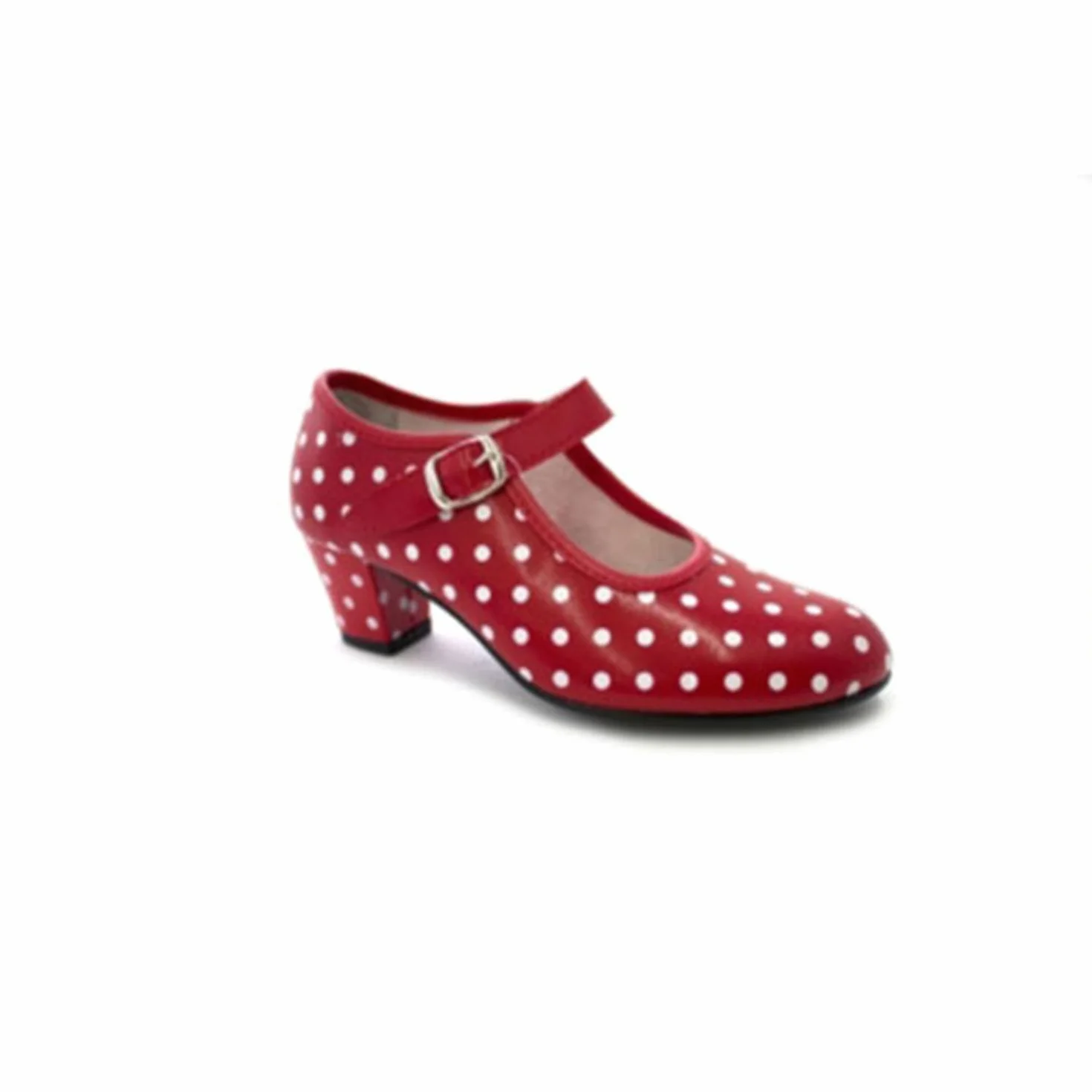 Seville Flamenco buty do tańca białe kropki dla dziewcząt lub kobiet Danka w kolorze czerwonym, - Czerwony - 40 EU