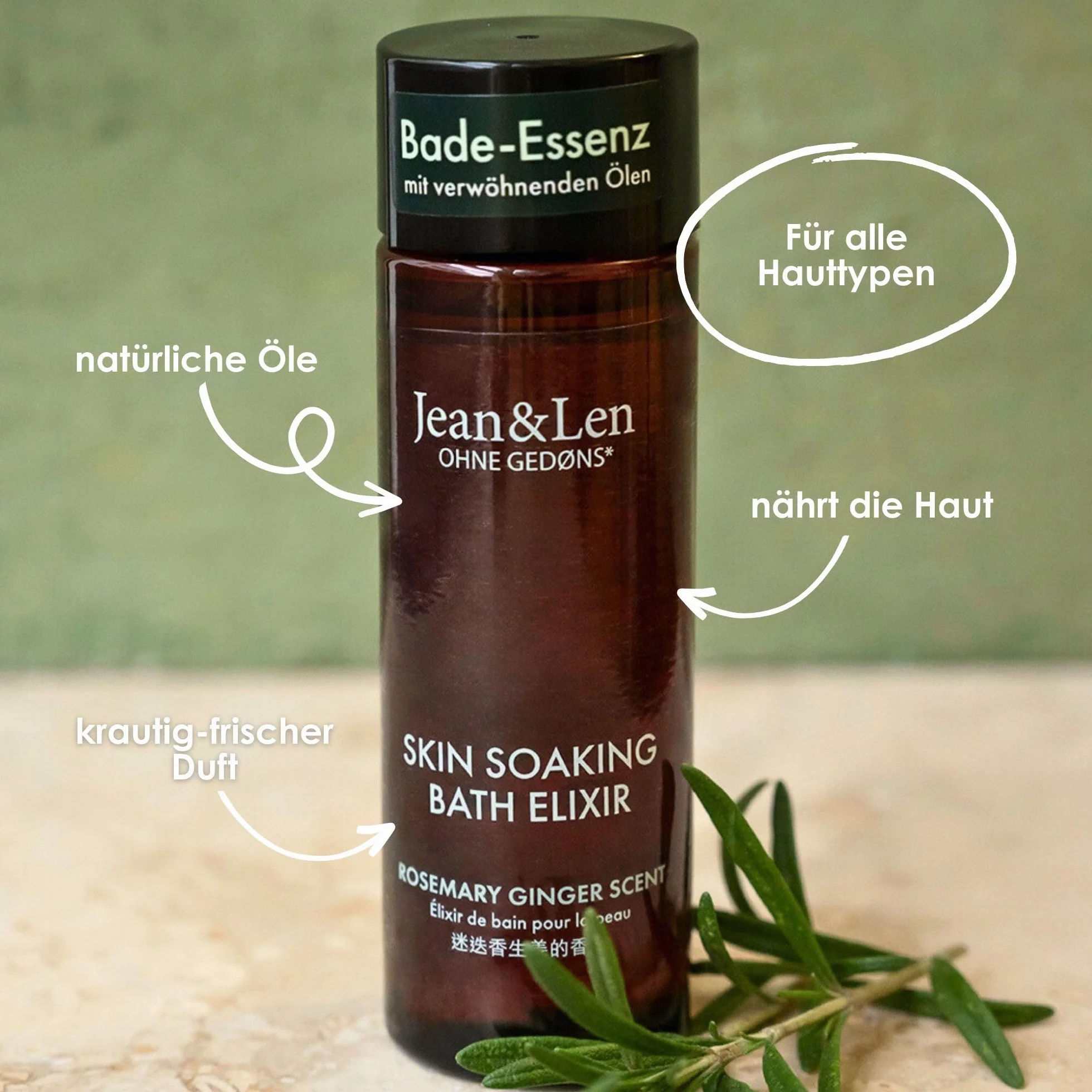 Jean & Len Bath Elixir Rosemary & Ginger Olejek do Kąpieli, 100 ml