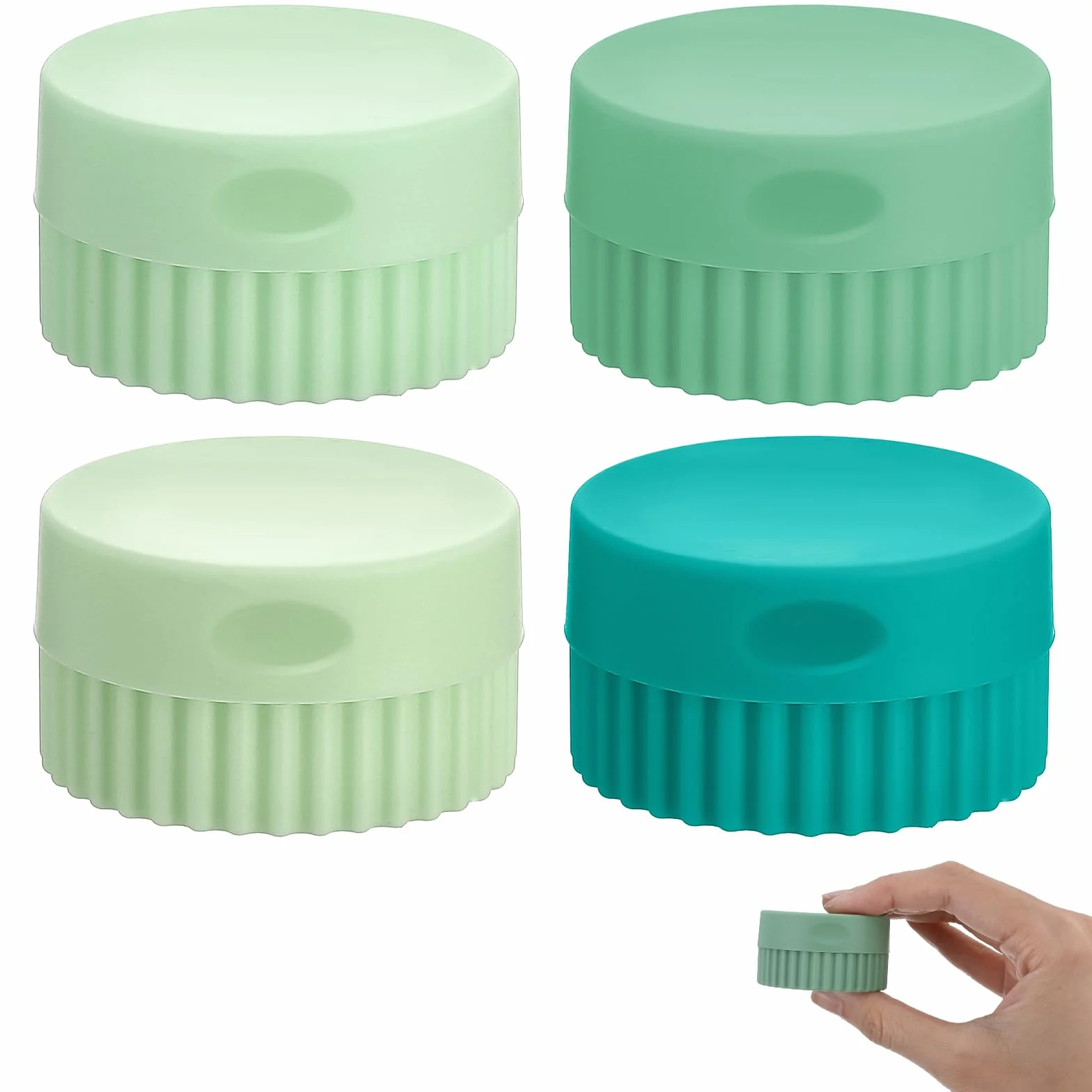 4 pojemniki na kosmetyki do wielokrotnego napełniania, 20 ml, pojemniki podróżne, silikonowe słoiki na artykuły toaletowe, szczelne, pojemniki podróżne z pokrywką, do ciała, kremu do rąk