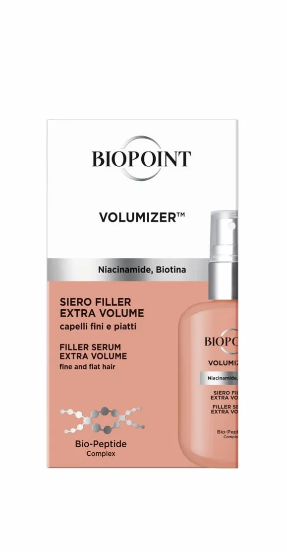 Biopoint Volumizer serum do włosów zwiększające objętość, wypełniacz o dużej objętości, do cienkich i płaskich włosów, efekt utrwalania, nadaje włosom objętościowym i pełnym, 50 ml