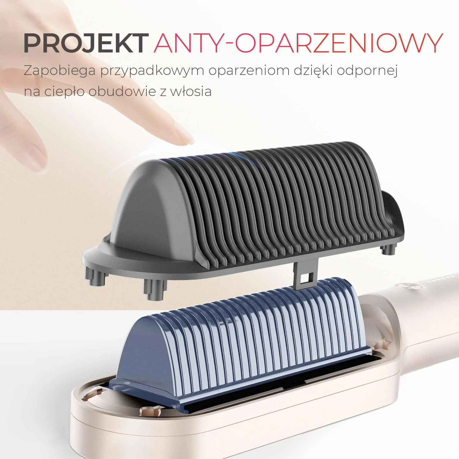TYMO RING szczotka do prostowania włosów – ceramiczna prostownica i szczotka do włosów 2 w 1, elektryczna ochrona przed poparzeniem, szczotka wygładzająca, szybkie nagrzewanie w 25 s, 5 ustawień