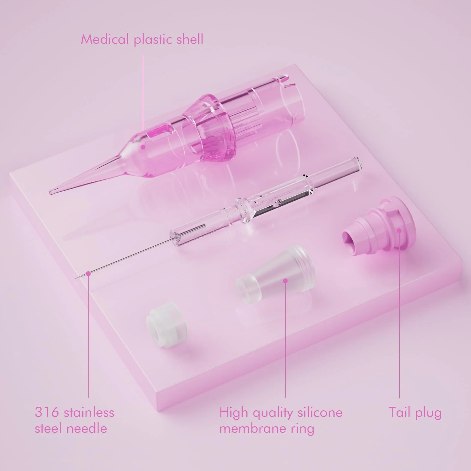 Biomaser Półtrwałe igły do makijażu 20 sztuk 1R0.3 do brwi ust mikropigmentacji