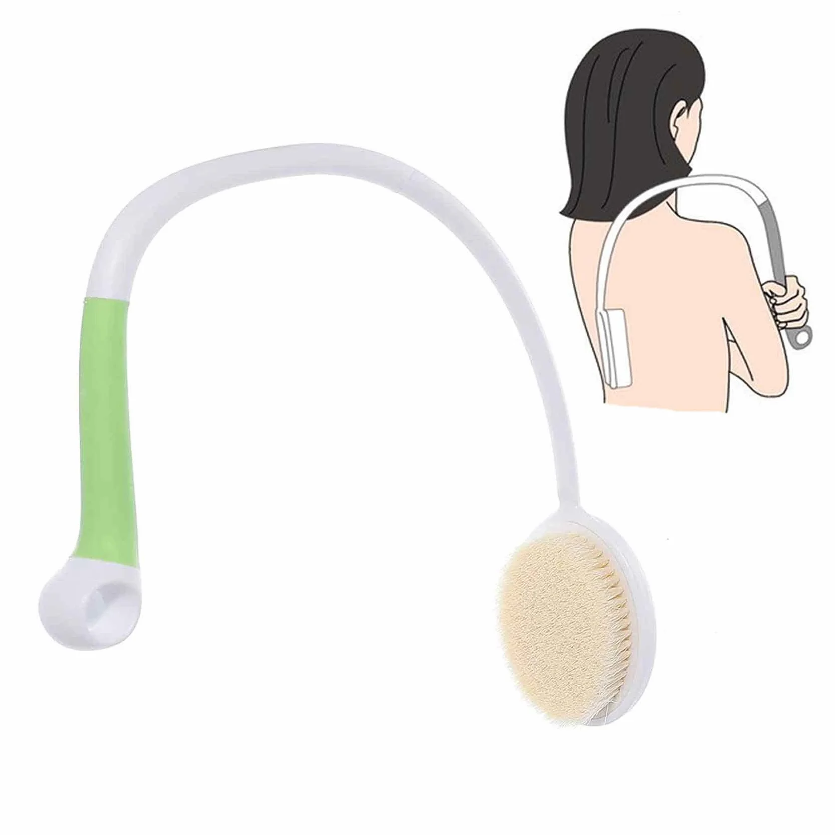 Szczotka z długim uchwytem, ergonomiczna, miękka szczotka do wszystkich części ciała do wszystkich rodzajów skóry, delikatne złuszczanie, poprawia zdrowie skóry