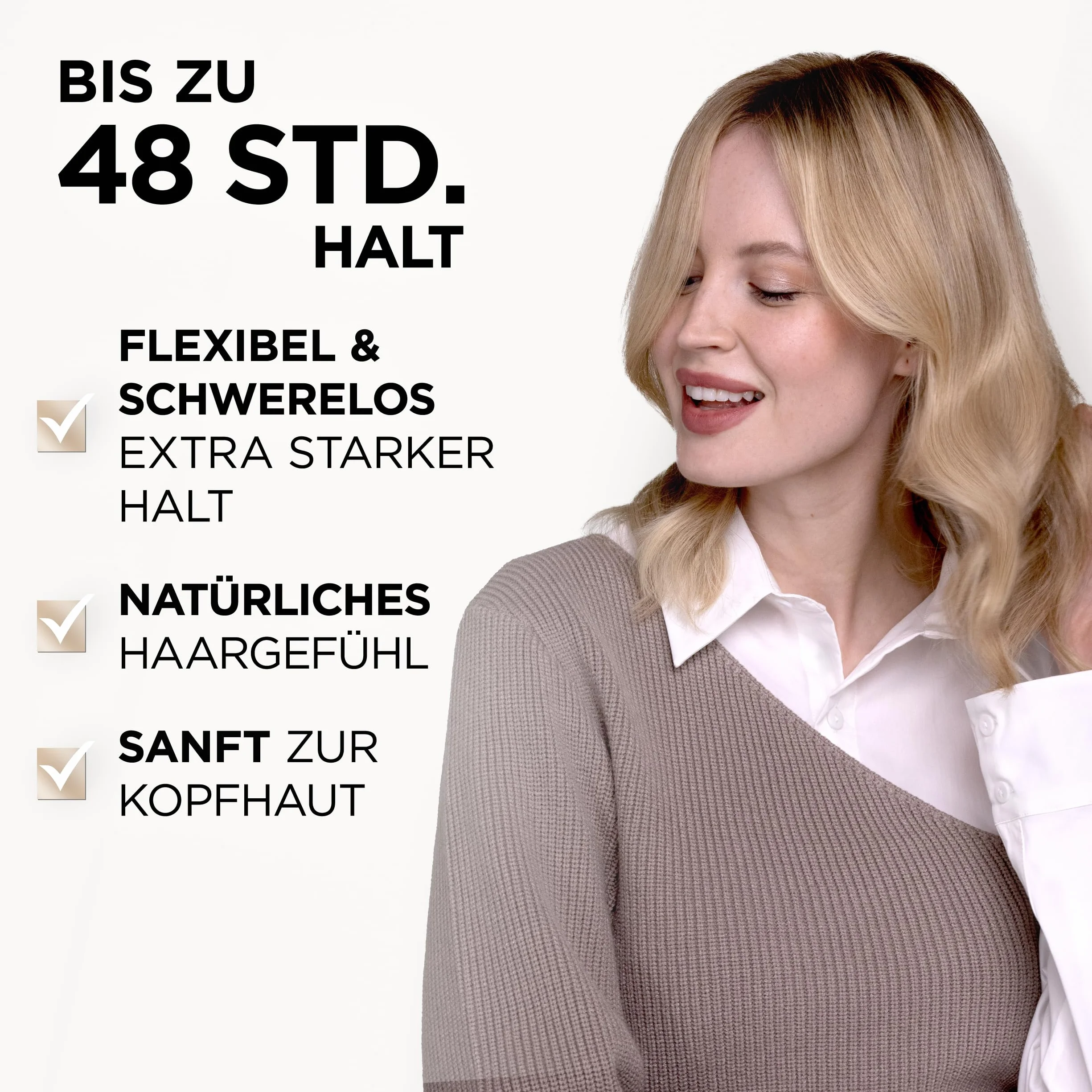 Wellaflex 2-dniowy lakier do włosów dla kobiet | do 2 dni elastyczne trzymanie | zapewnia długotrwałą stylizację | delikatny dla skóry głowy, testowany dermatologicznie, wegańska formuła, stopień