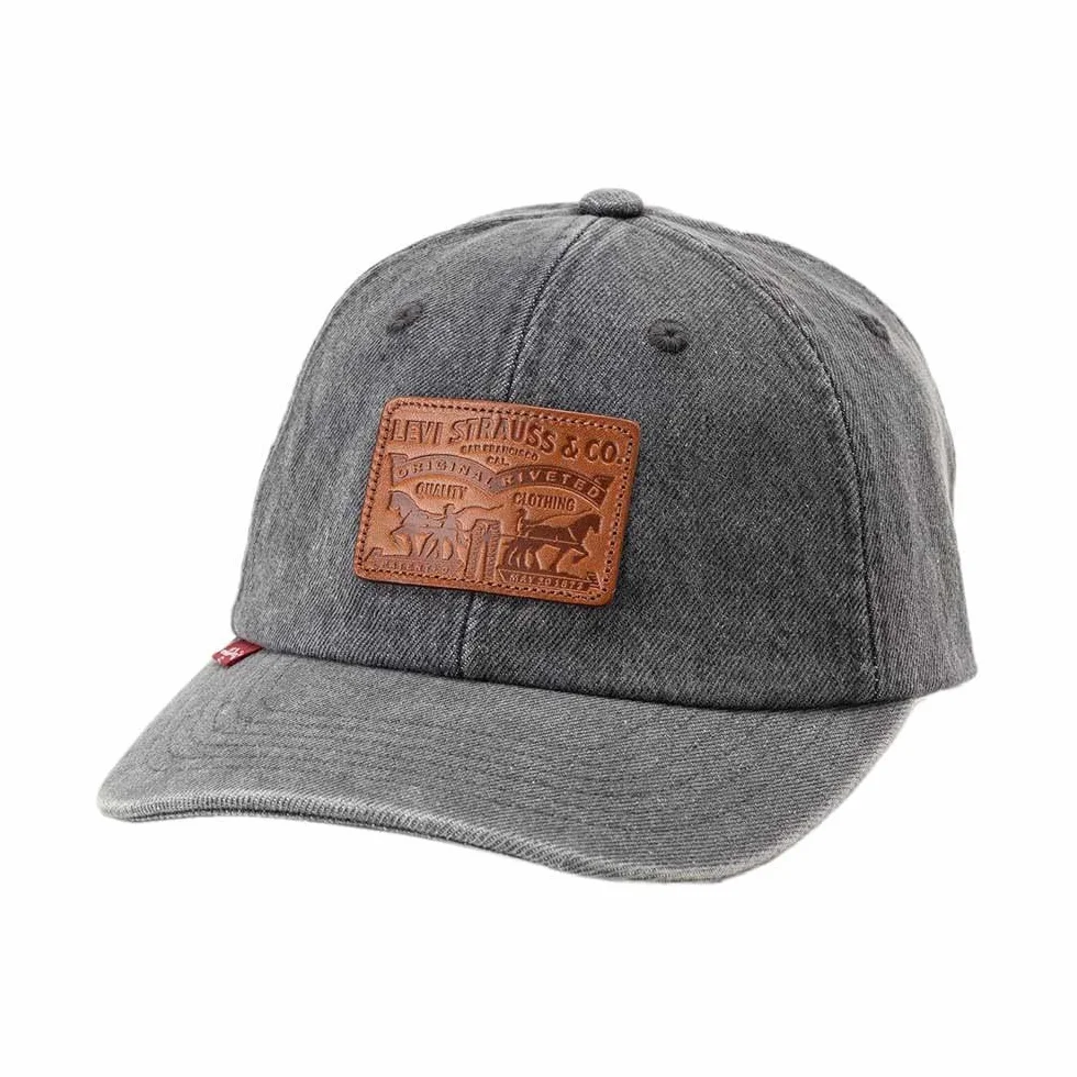 Levi's Męska czapka z daszkiem z luźnym napisem Dad Heritage, Regular Grey, rozmiar uniwersalny, Regular Grey, jeden rozmiar