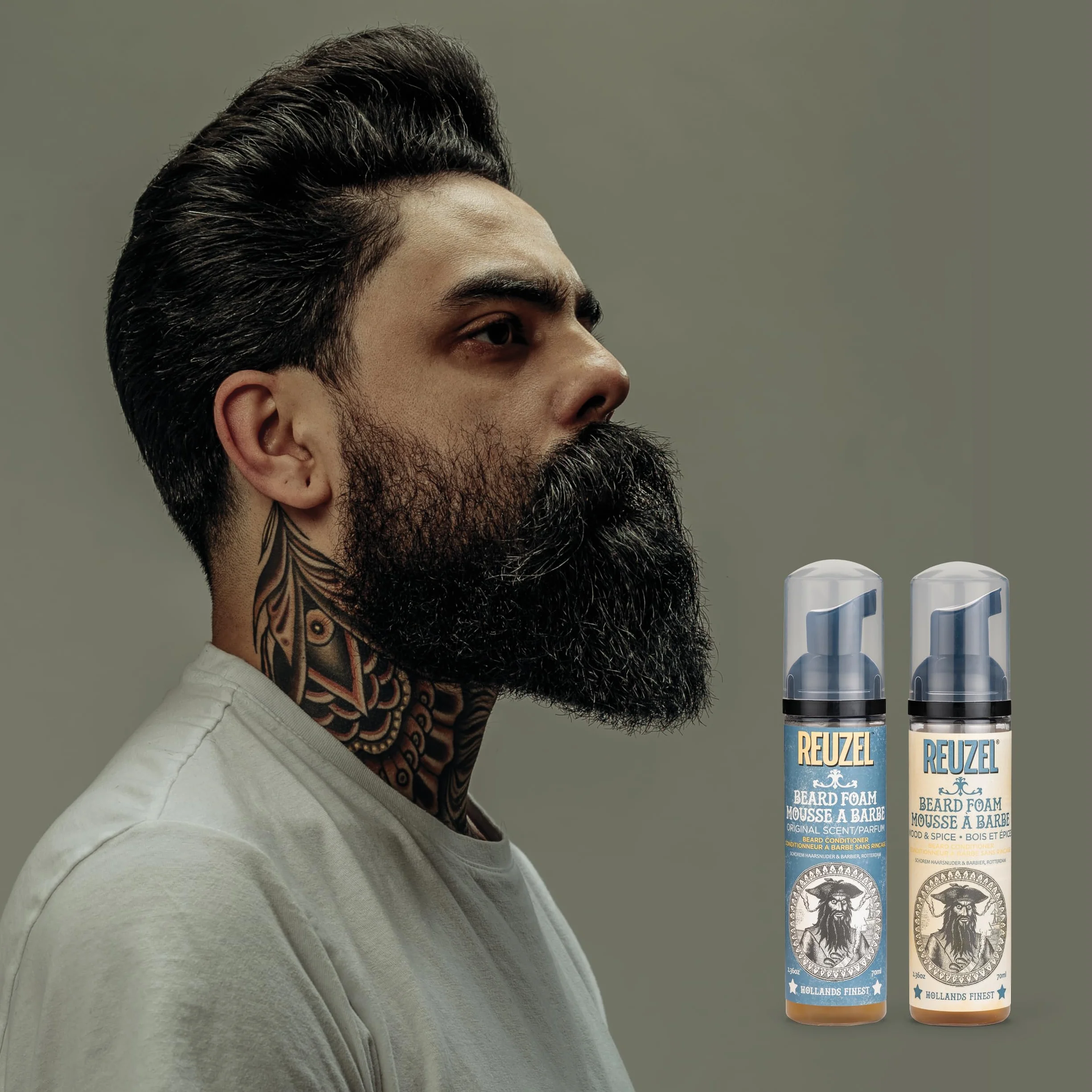 Reuzel Beard Foam - Scented Cream that Reduces Beardruff and Itchy Skin - Men's Grooming Conditioner that Quickly Absorbs into Skin - Vegan Moisturizer for Him with an Everyman Fragrance - 70 ml