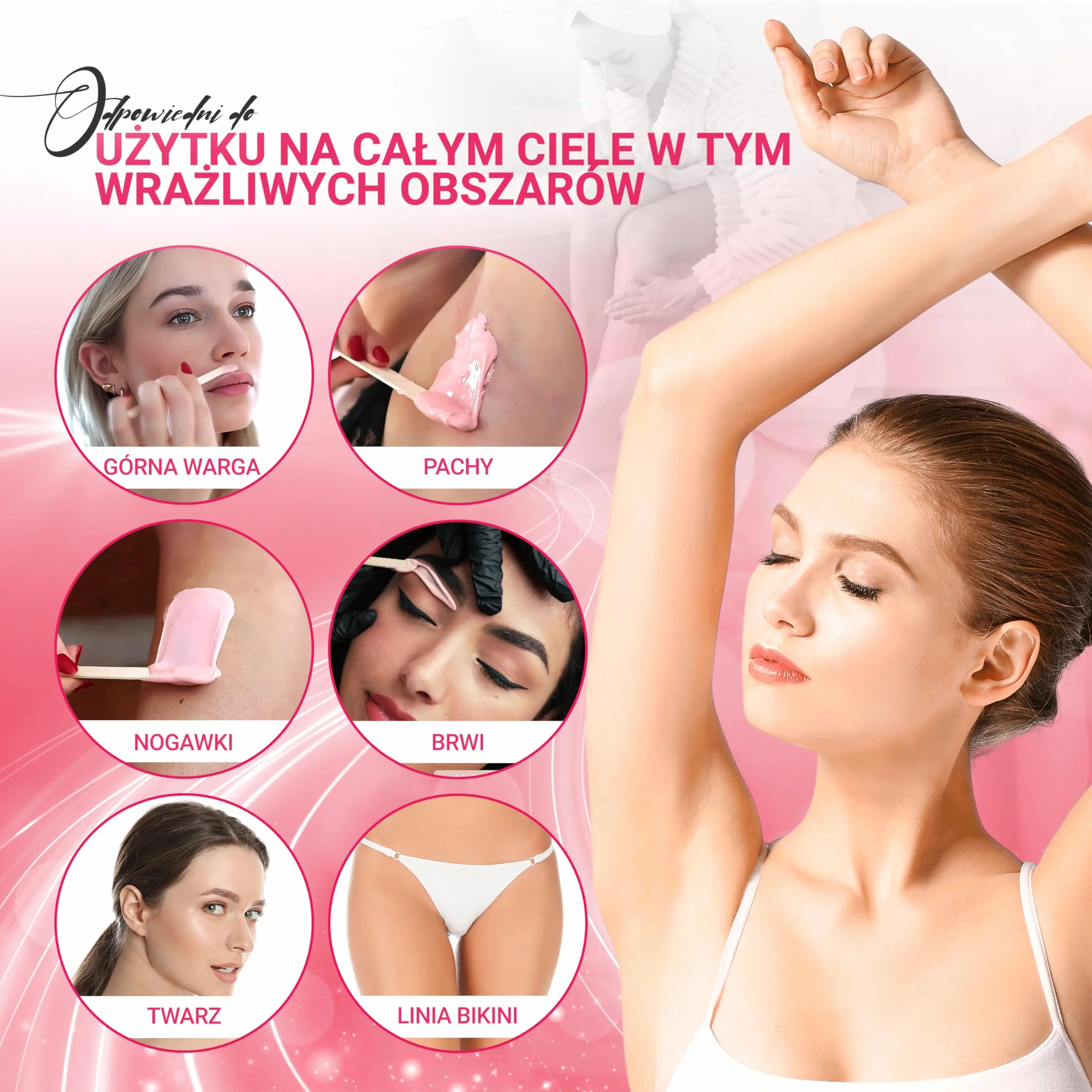 Perły woskowe bez paska wosk do usuwania włosów dla kobiet i mężczyzn - Dermawax różowy różowy wosk profesjonalny strój do twarzy pod pachami - 1 kg