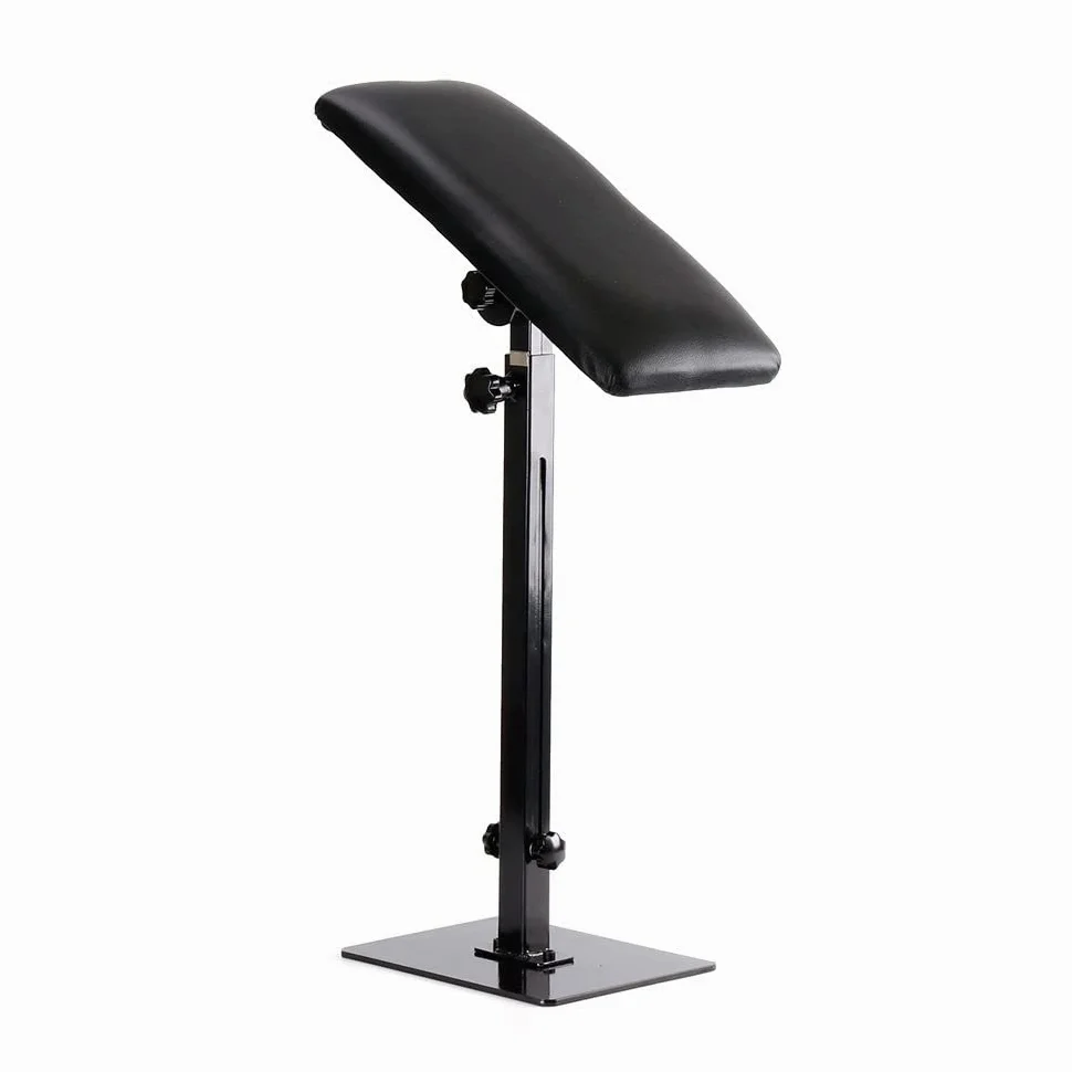 MINRS Podłokietnik do tatuażu, regulowana wysokość 68-100 cm, ergonomiczny, profesjonalny, może być stosowany w studiach tatuażu, salonach kosmetycznych, salonach fryzjerskich, czarny