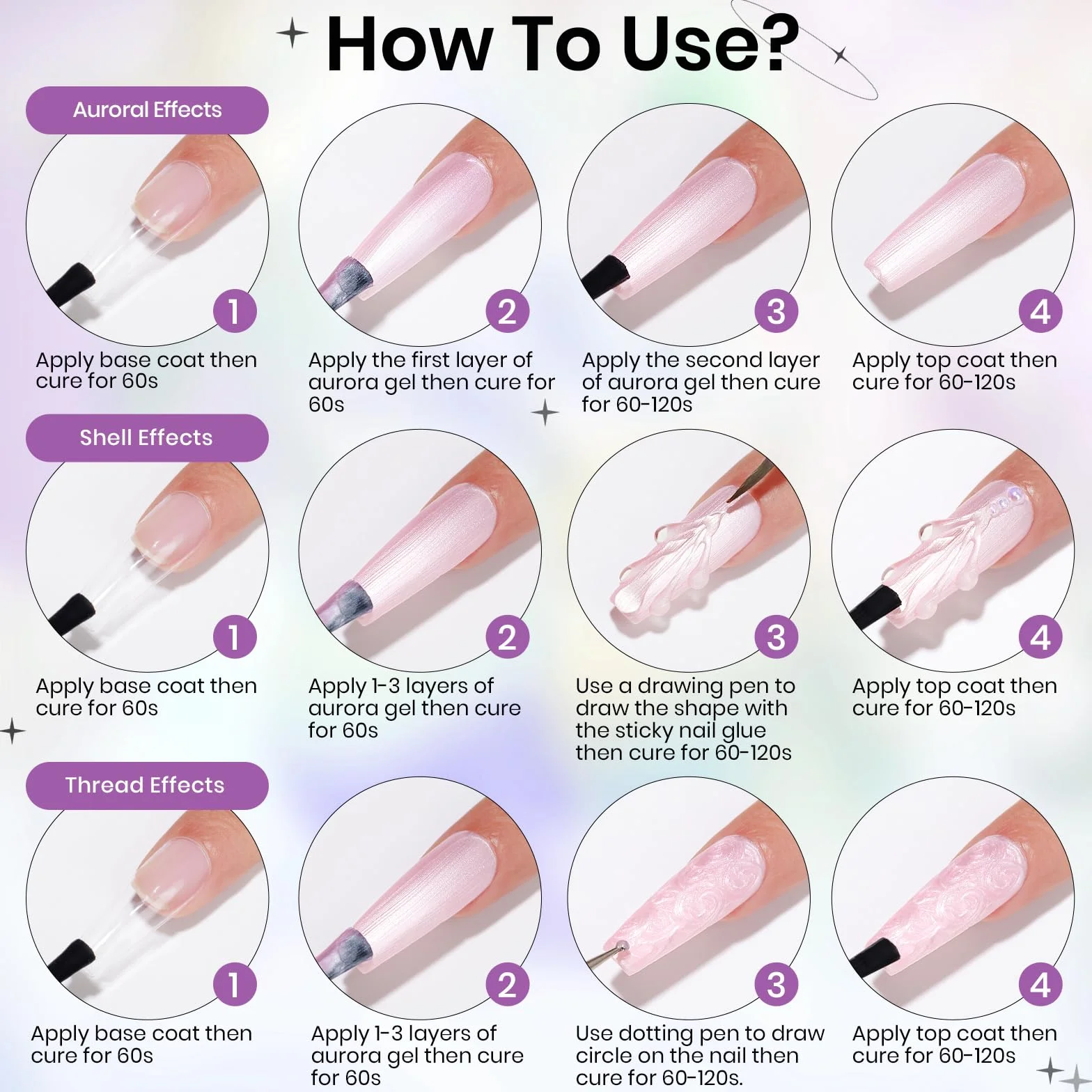 SUPWEE Zestaw żelowych lakierów do paznokci Pearl 6 kolorów UV Soak-Off