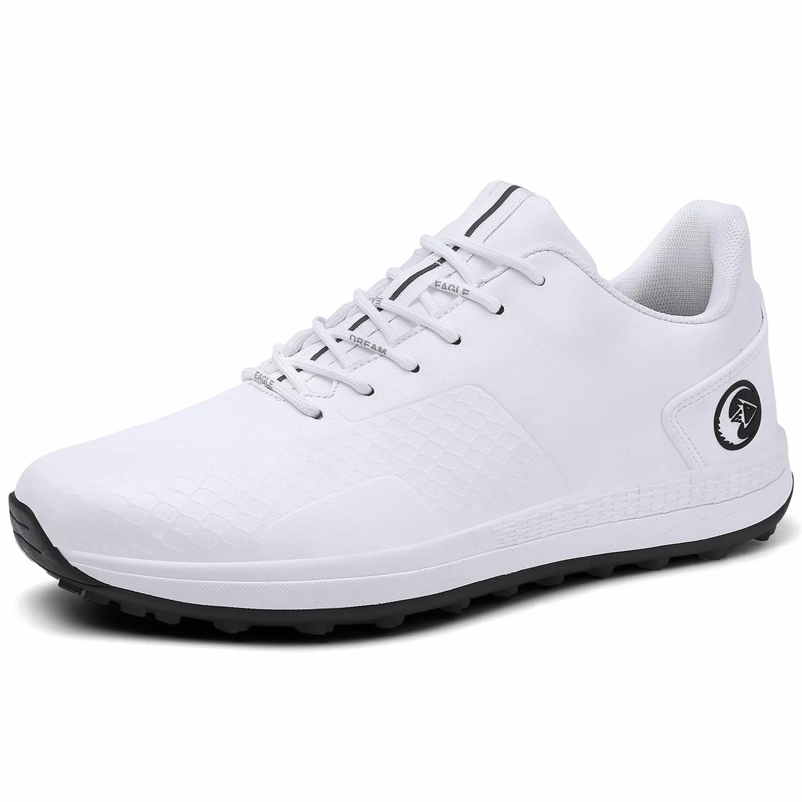 JiuQing Wodoodporne buty golfowe męskie skórzane buty do chodzenia bez kolców antypoślizgowe