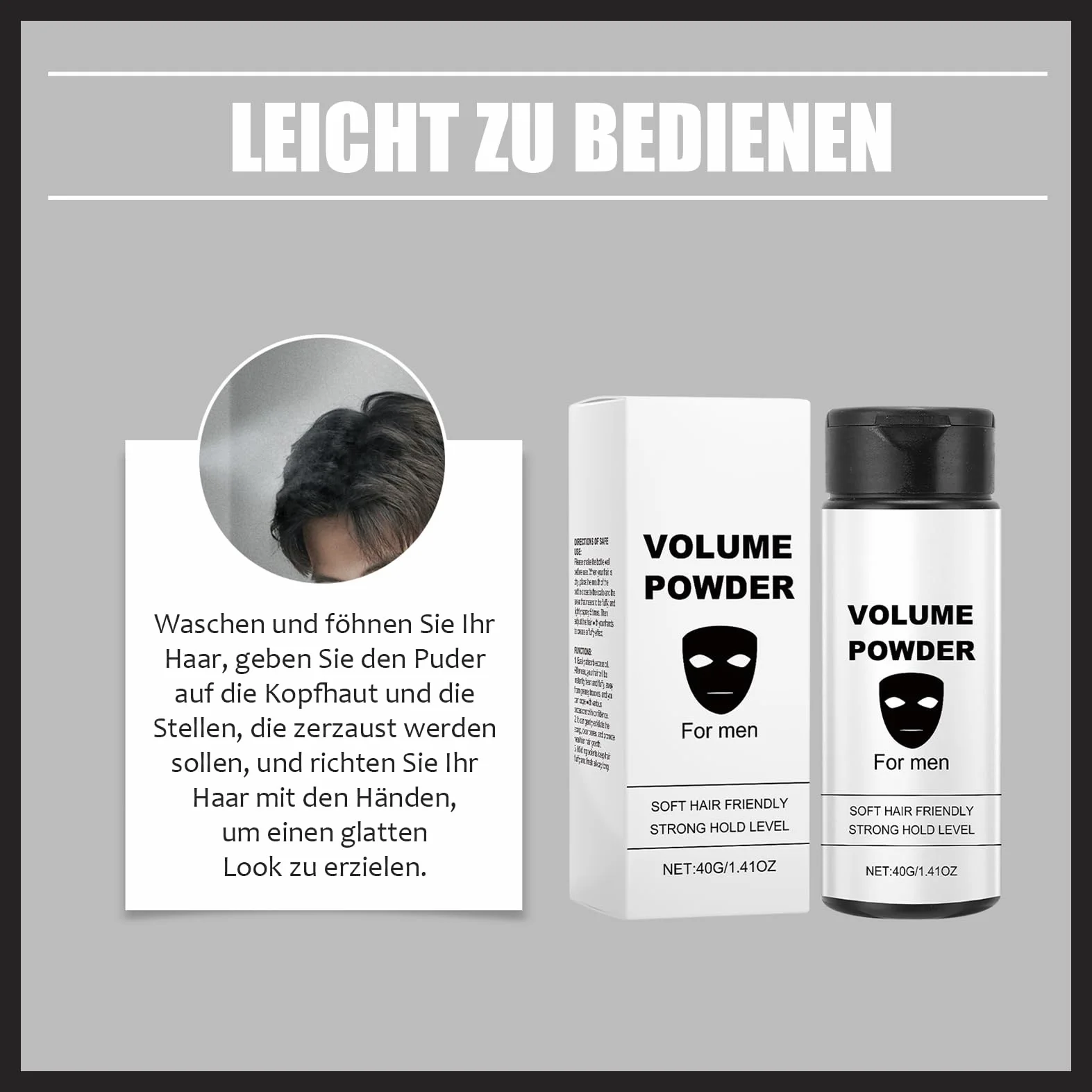 Puder teksturowy dla mężczyzn, puder do włosów z efektem matowym, mocny puder Hal Texture, bezbarwny puder do stylizacji, do natychmiastowej tekstury i objętości, naturalna formuła, do wszystkich