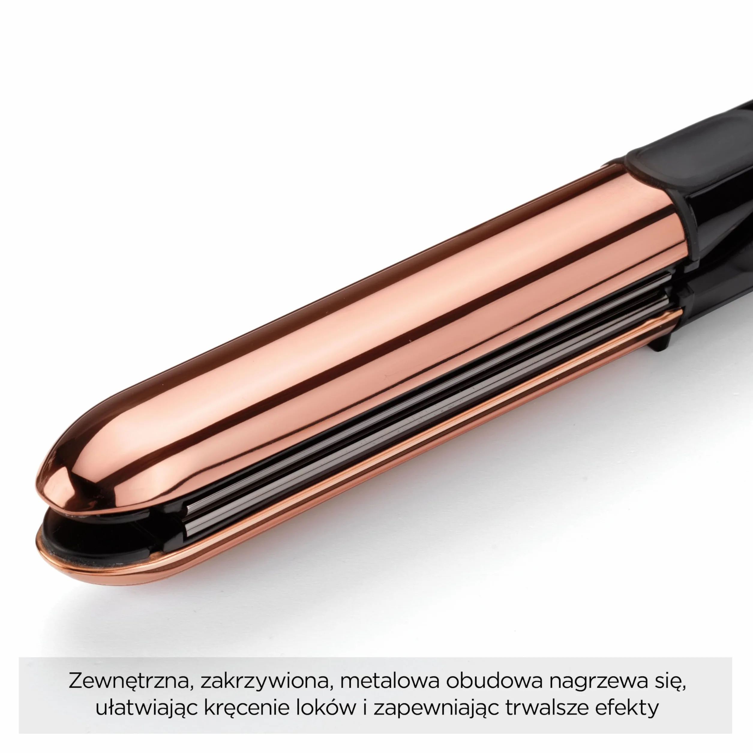 Prostownica BaByliss Straight And Curl Brilliance - wygładzające płytki tytanowe, jonizacja, szybkie nagrzewanie w 15s, zakrzywiona metalowa konstrukcja, 5 ustawień temperatury do 235°C, ST482E