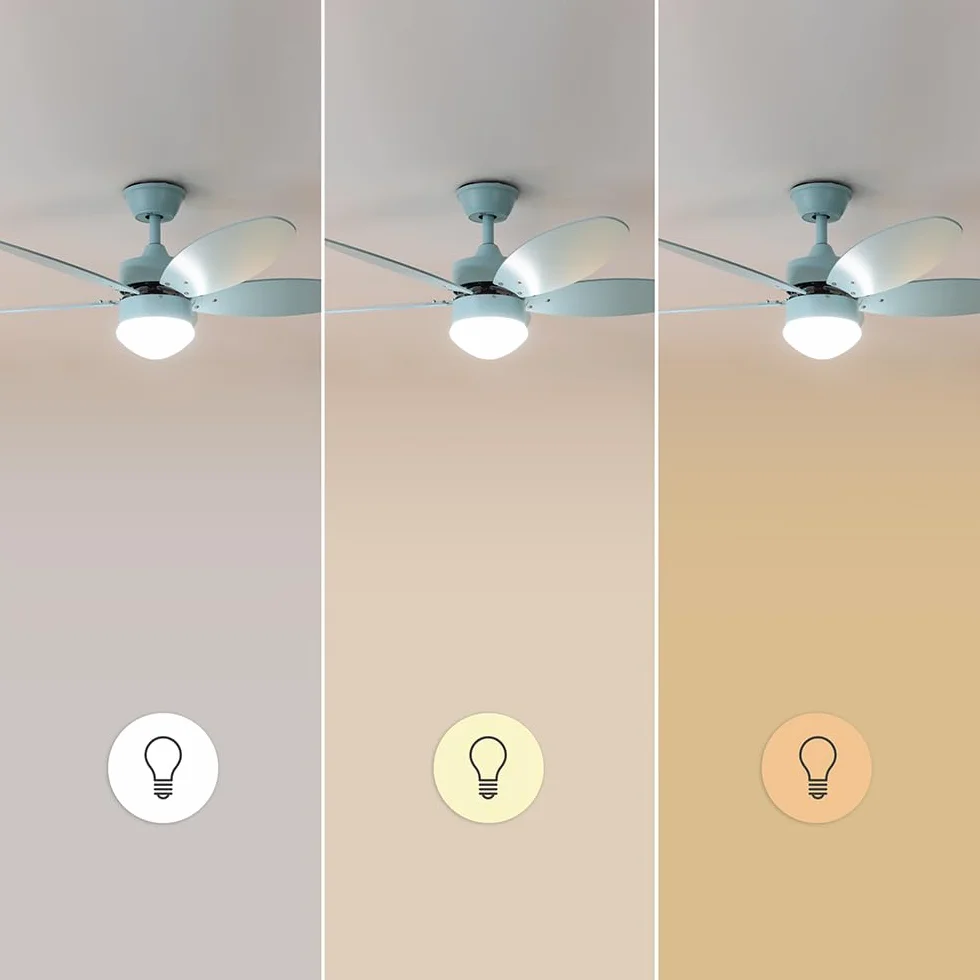 Cecotec - Wentylator sufitowy EnergySilence Aero 4260 Full Sky - 40 W z oświetleniem i źródłem prądu elektrycznego, 42" ze światłem LED, pilotem, timerem, 6 prędkościami i 5 regulowanymi łopatkami