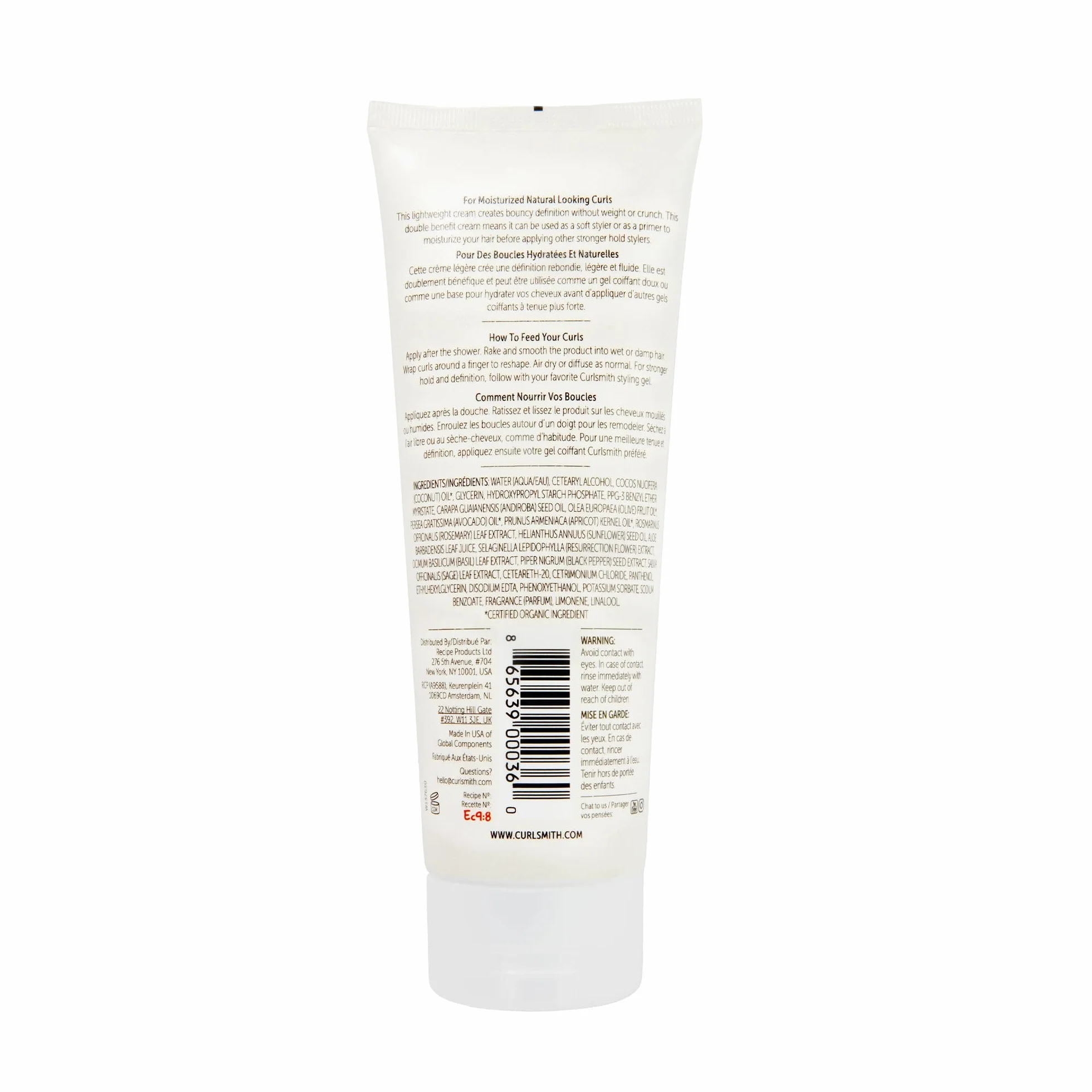 Curlsmith Hold Me Softly Style Balm Krem do loków z miękkim utrwaleniem, lekki, bez efektu chrupiącego, do wszystkich rodzajów loków, wegański i wolny od okrucieństwa