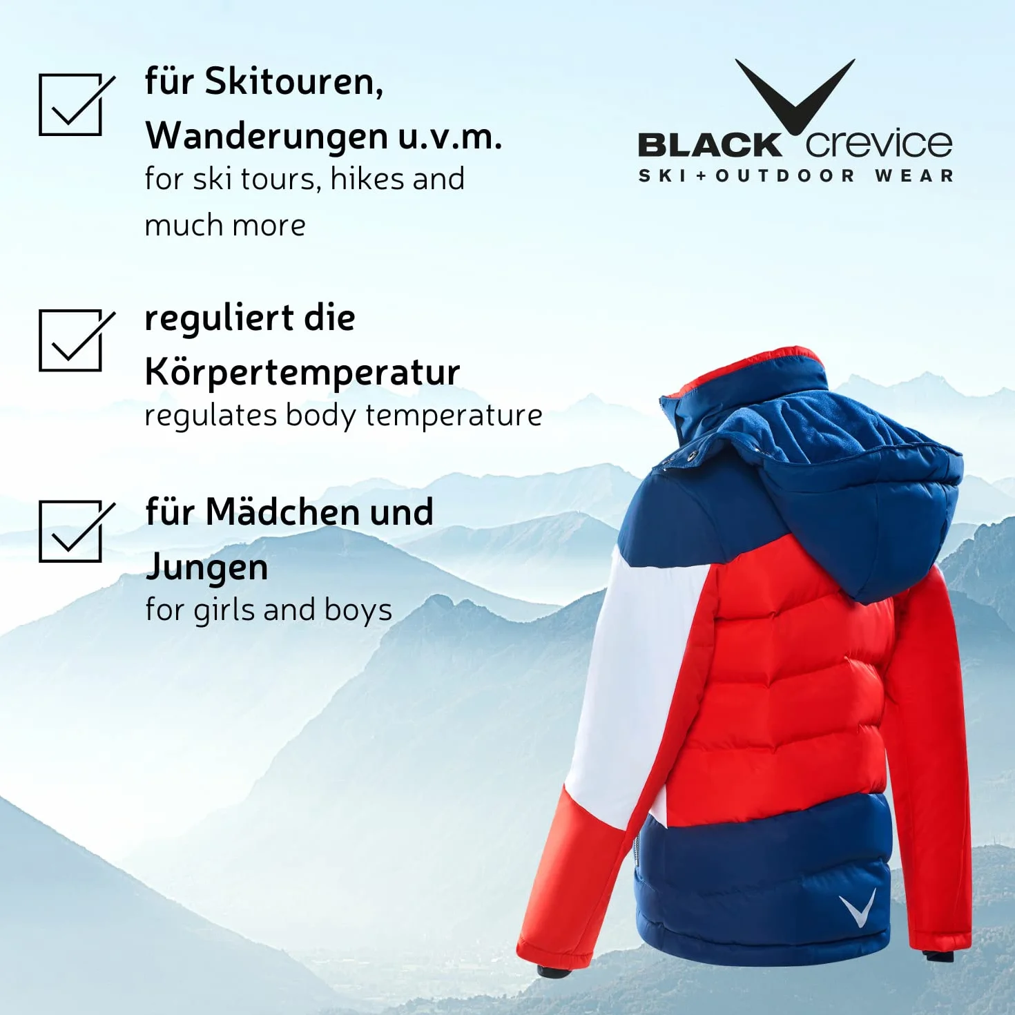 Black Crevice kurtka narciarska Dzieci (uniseks) Black Crevice Kinder Skijacke