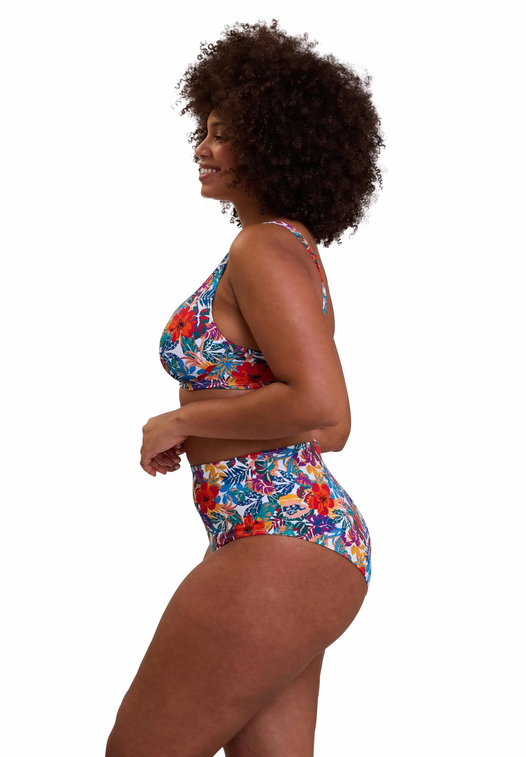 Sans Complexe Curaçao bikini damskie, Wielokolorowy nadruk tropikalny, 85D