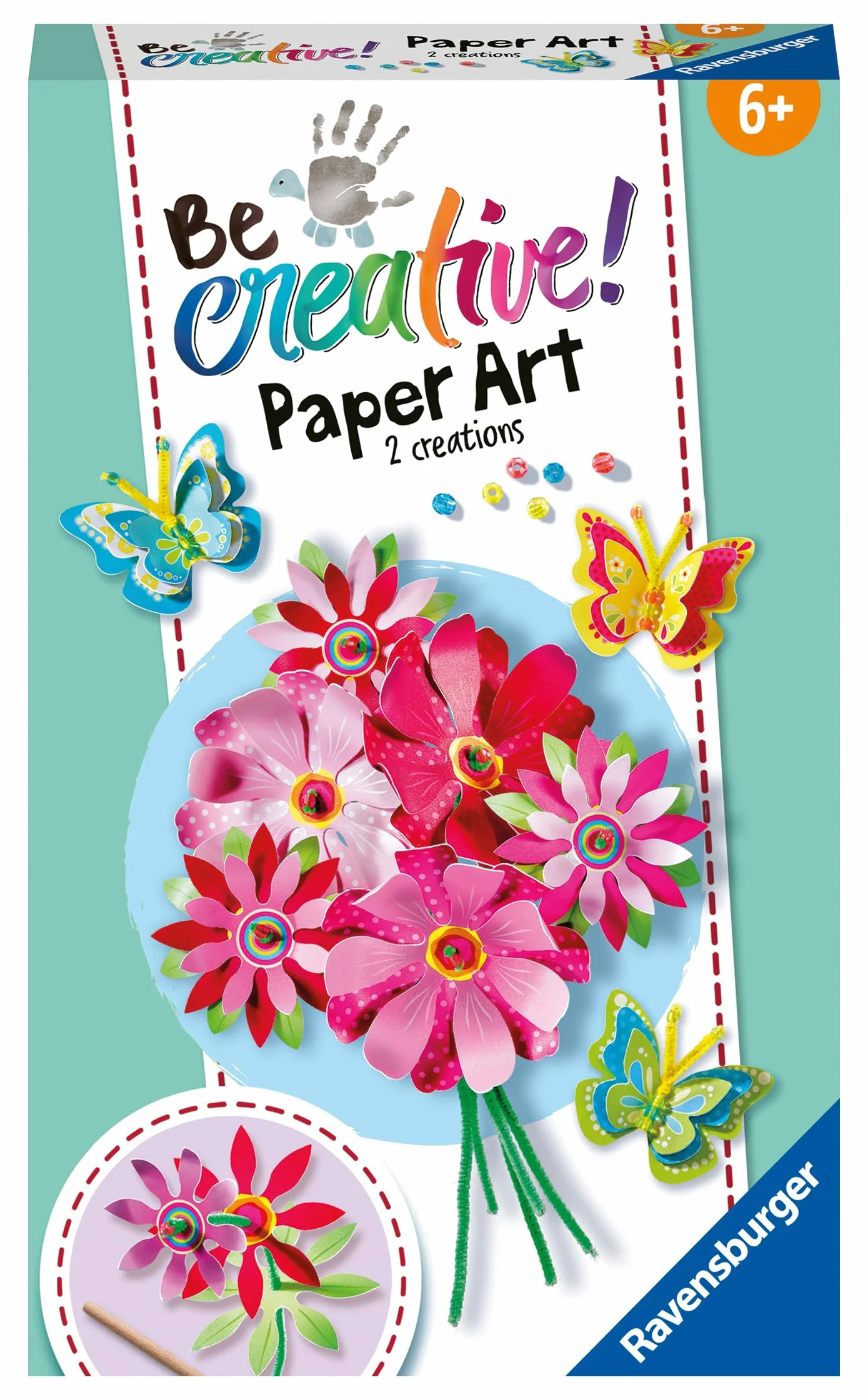 BeCreative Paper Art Flowers & Butterflies, DIY für Kinder ab 6 Jahren