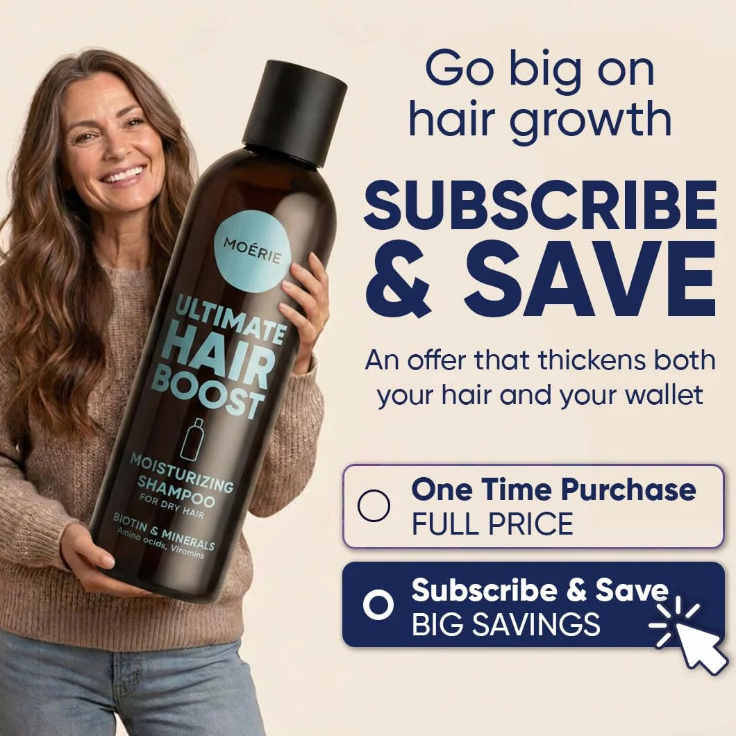 Moerie Ultimate Hair Growth Shampoo – dla dłuższych, grubszych, pełnych włosów – wegańskie, przyjazne dla skóry – bez parabenów i silikonu – wszystkie rodzaje włosów – odwrotne wypadanie włosów