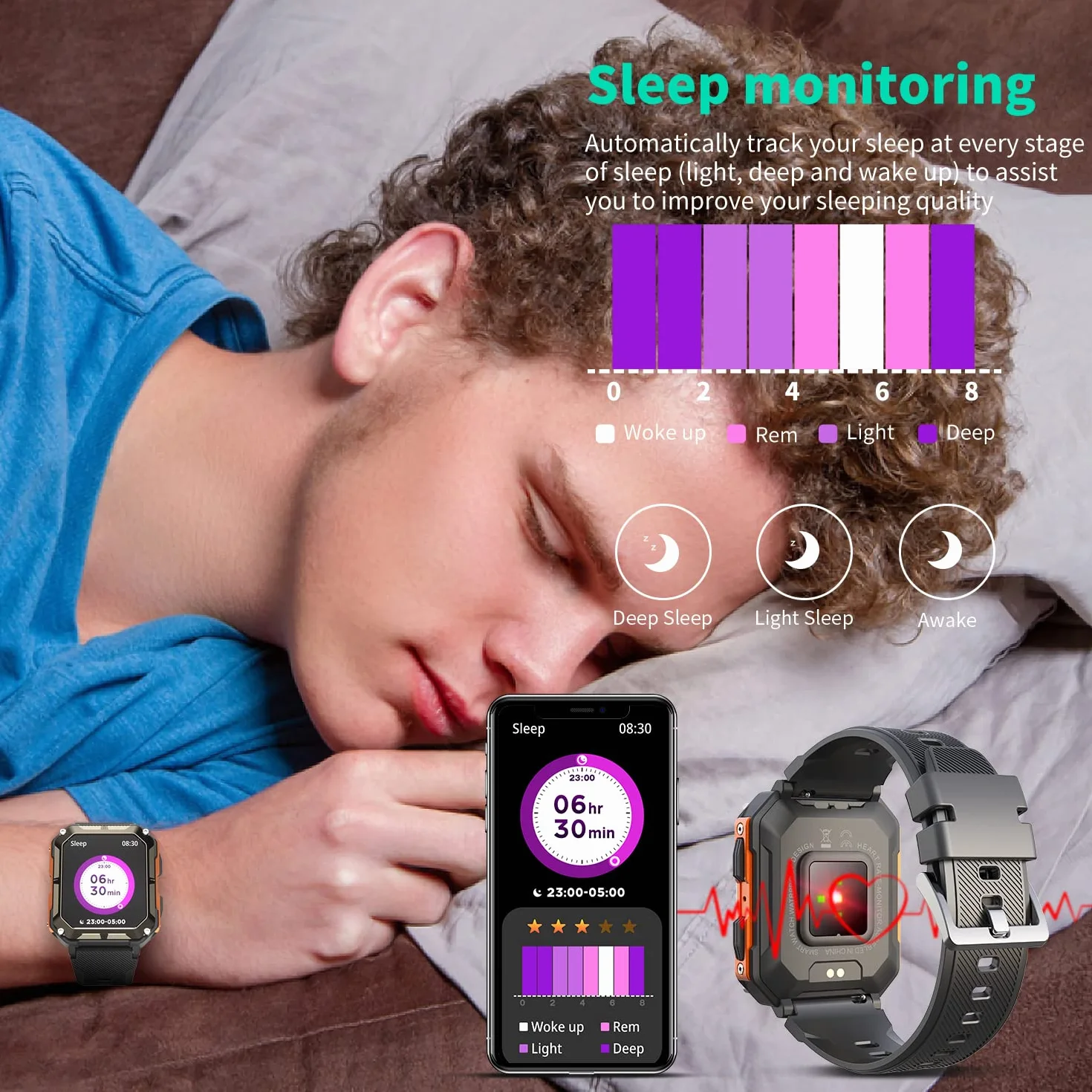 smartwatche Męski z asystentem głosowym do połączeń Bluetooth, sportowy smartwatch 1,81 cala ze 123 trybami sportowymi, odtwarzaczem muzycznym, pomiarem tętna, wodoodpornością IP68 dla Android iOS