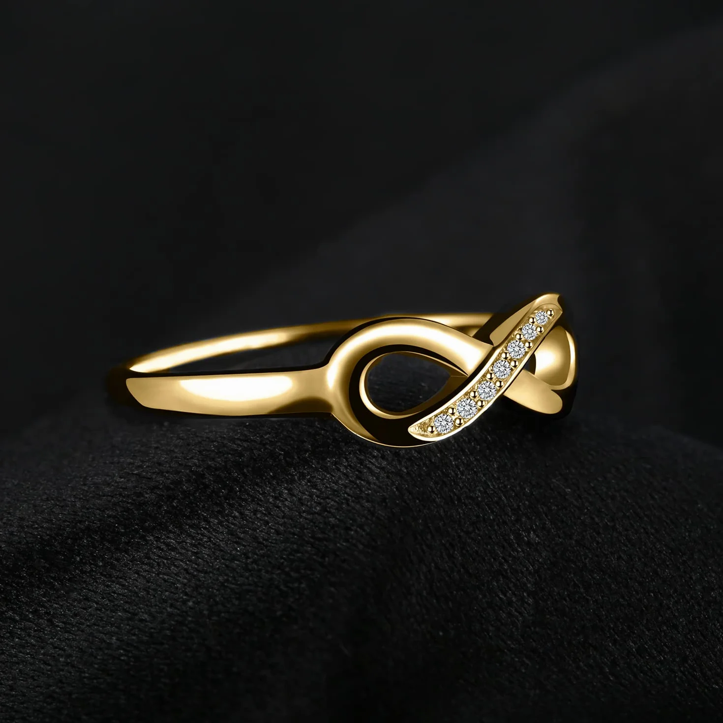 JewelryPalace pierścionek zaręczynowy nieskończoność pierścionek zaręczynowy srebro 925 kobiet, obrączki z cyrkoniami, biżuteria damska różowe złoto