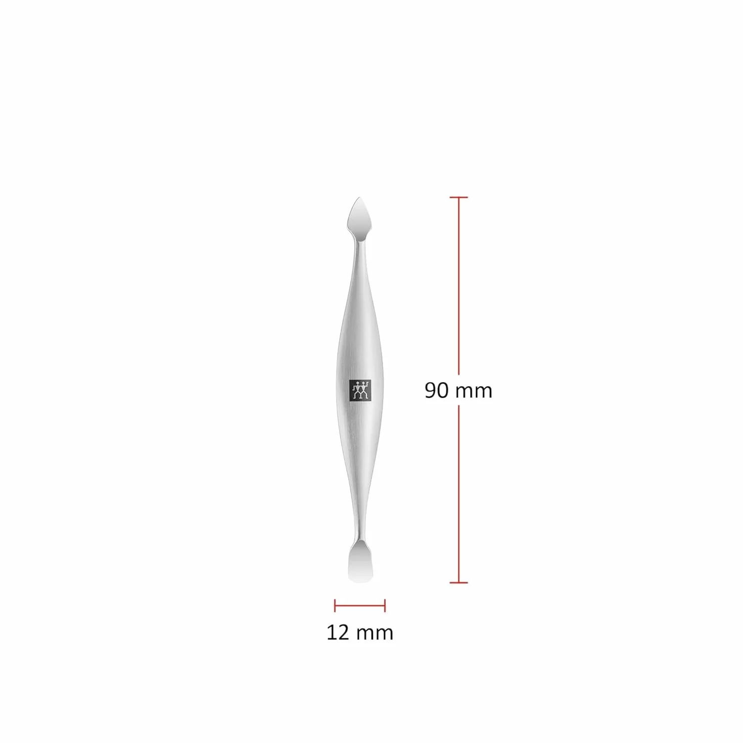 ZWILLING Odpychacz skórek szpatułka (podwójny przyrząd do czyszczenia paznokci, odpowiedni do paznokci naturalnych i sztucznych), premium, srebrny, 90 mm