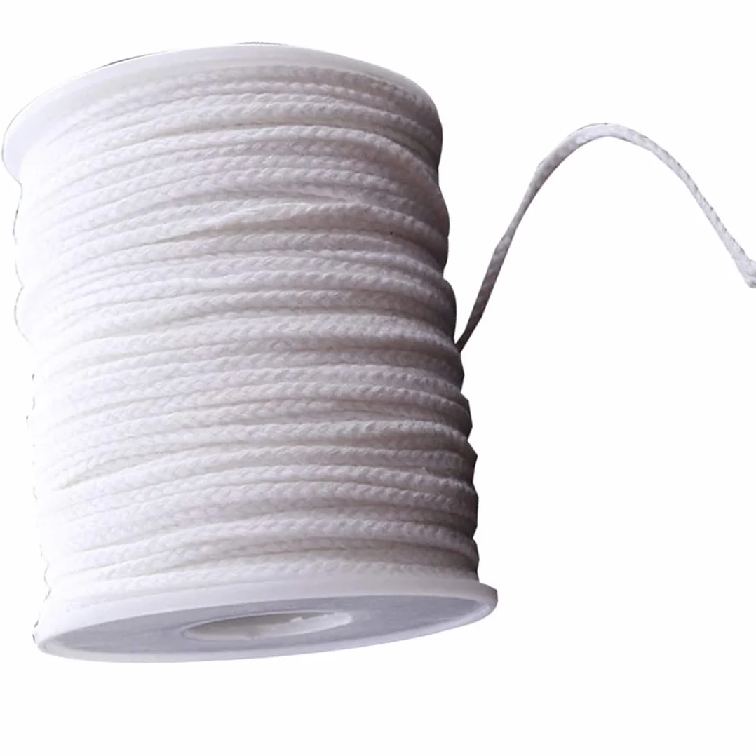 1 200Feet/61Meter White Candle Wick Cotton Candle Woven Wick for DIY Candle Making Material Smokeless Core