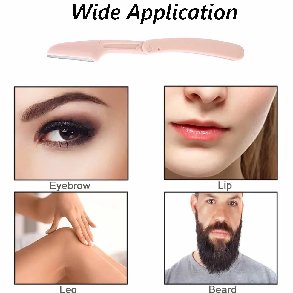 6 sztuk golarki do brwi, golarka do twarzy, trymer, peeling, dermaplaning, przenośne narzędzie do usuwania brwi, składane usuwanie włosów, brzoskwinia, fuzz dla kobiet i mężczyzn