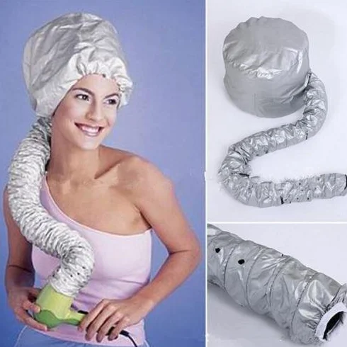 Bonnet kask do suszenia suszarka do włosów gumową taśmą mocowania szary
