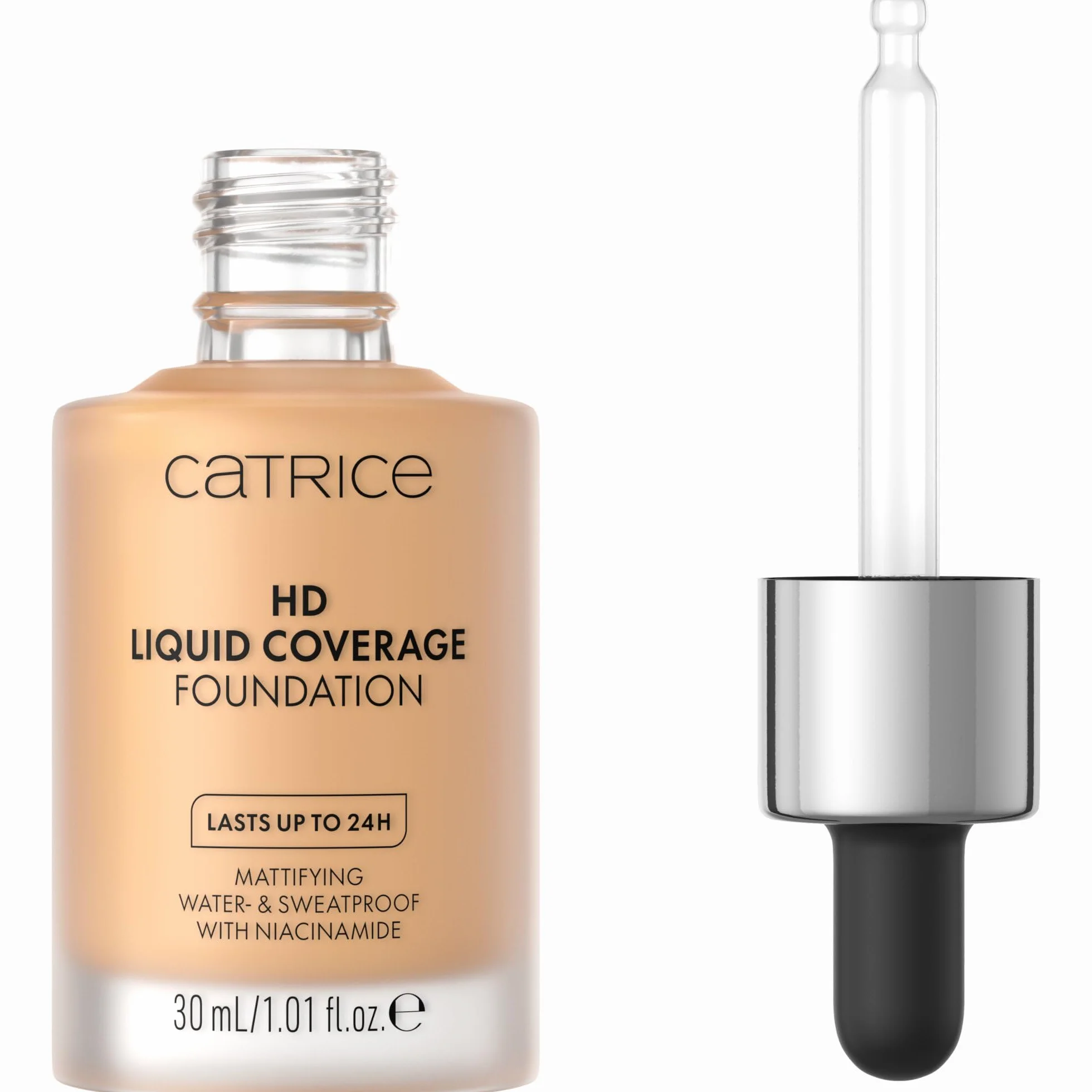 Catrice Podkład HD Liquid Coverage, długotrwały, matujący, kontrola natłuszczenia/kontrola połysku, matowy (30ml)