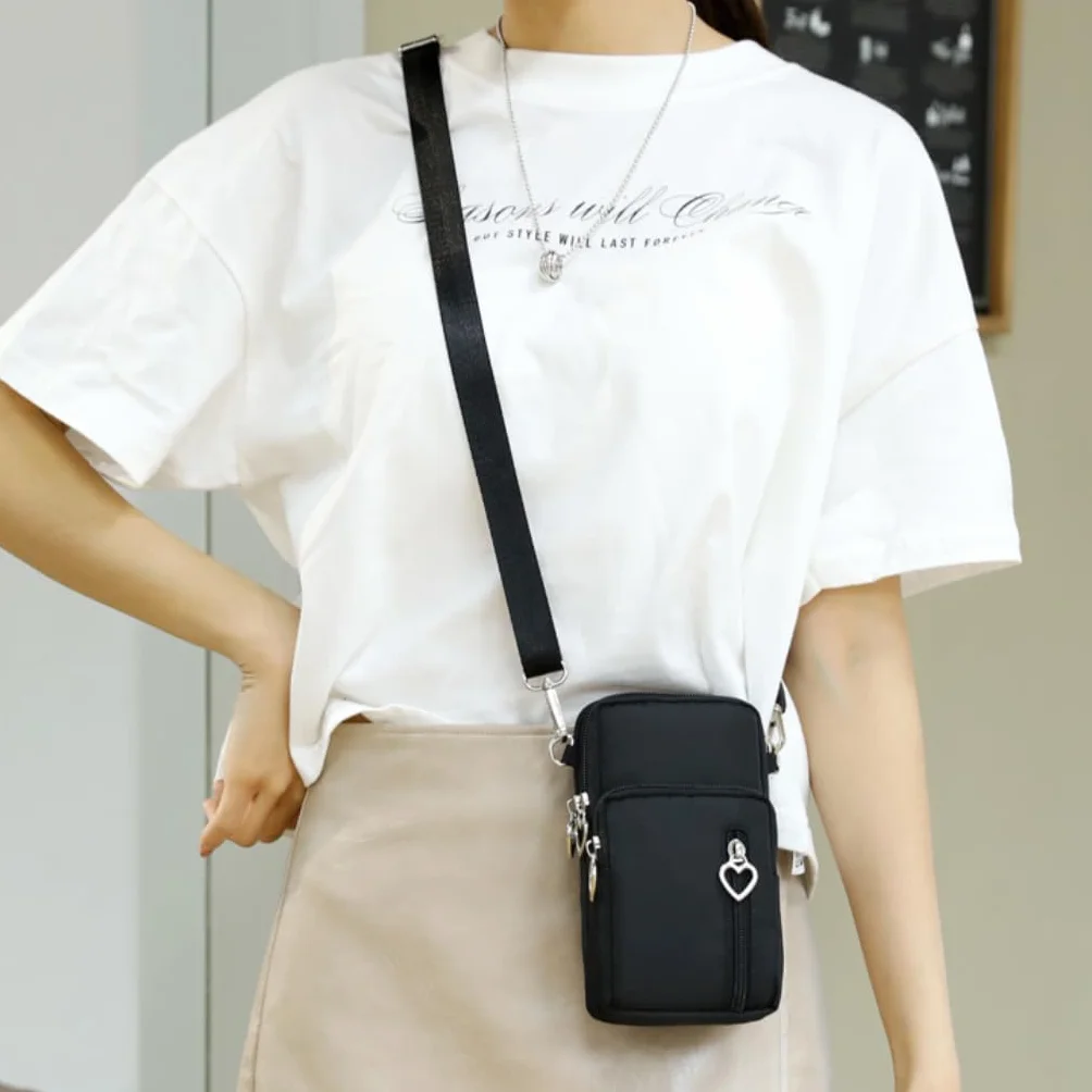 JANKS Mała torba crossbody dla kobiet, mini portmonetka na telefon z paskiem crossbody i portfelem, nylonowa torba na ramię