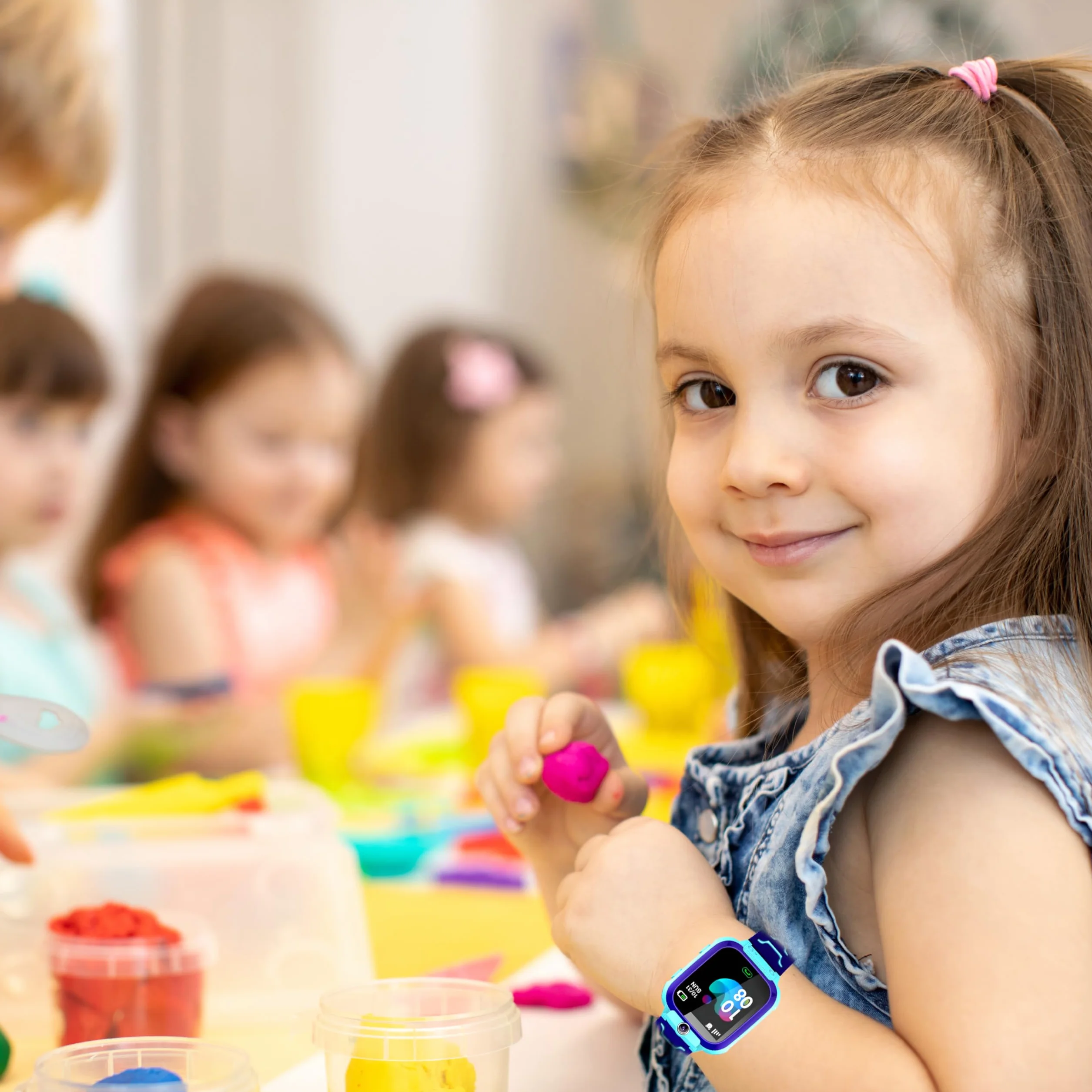 Retoo dziecięcy smartwatch dla chłopców i dziewczynek zegarek na rękę Smart GPS SOS telefon komórkowy smartwatch dla dzieci z muzyką budzikiem trybem szkolnym latarką kolor niebieski