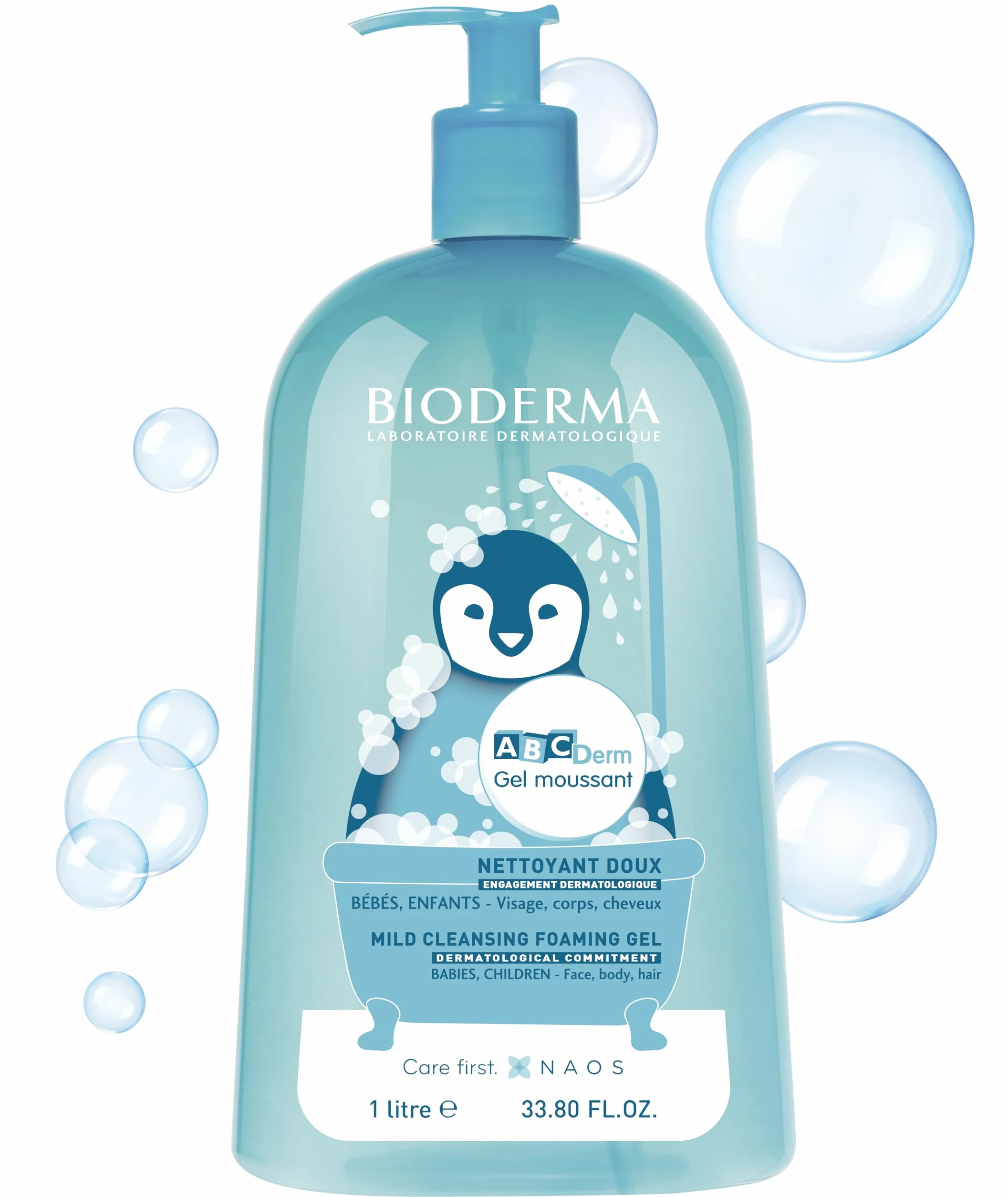 Bioderma Abcderm Moussant Gel Nettoyant Doux Bébés Enfants 1000 Ml