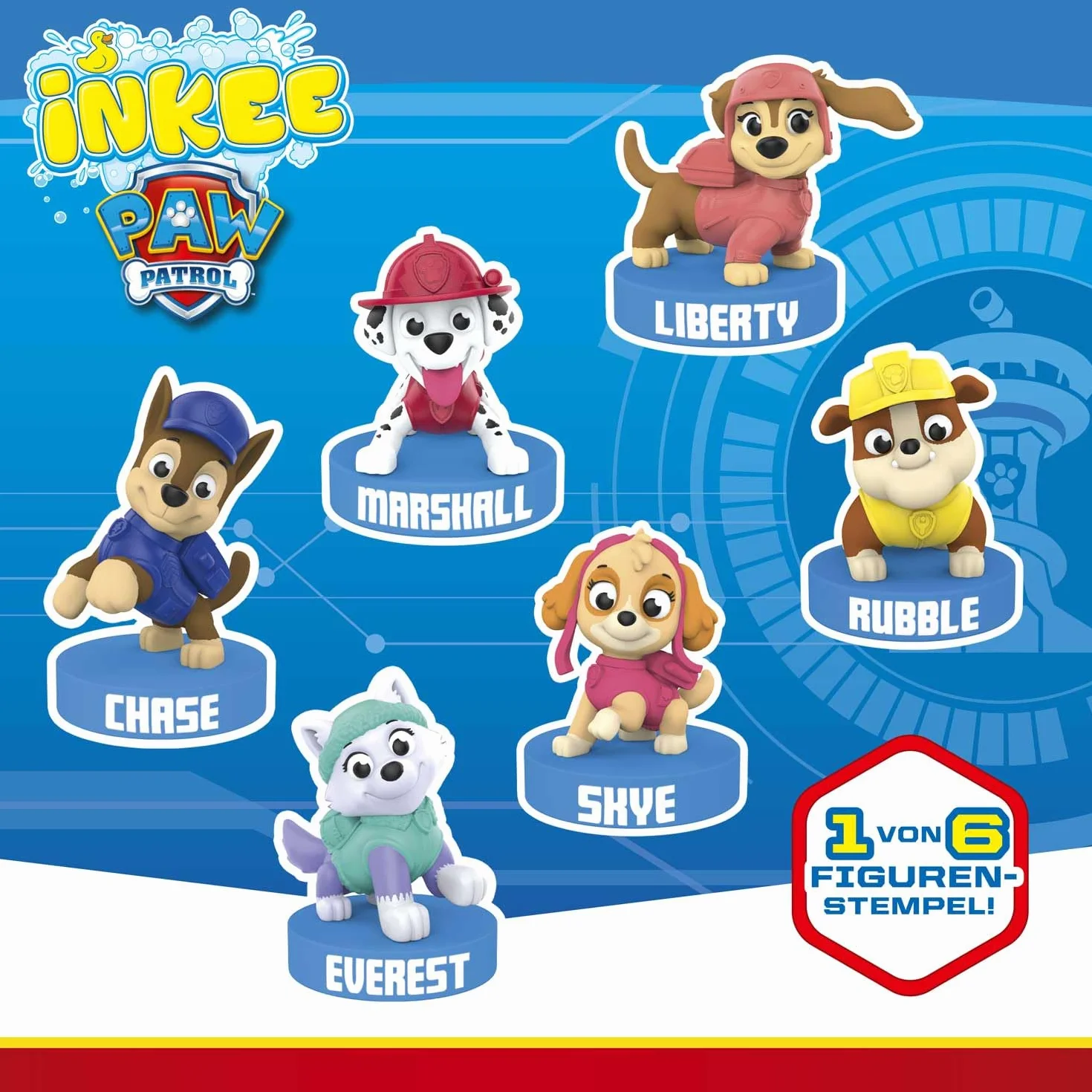 INKEE Psi Patrol Zestaw 3 Bomb Kąpielowych z Figurkami Paw Patrol, Musujące Kule dla Dzieci z Niespodzianką, Zapach Gumy Coli, 3szt