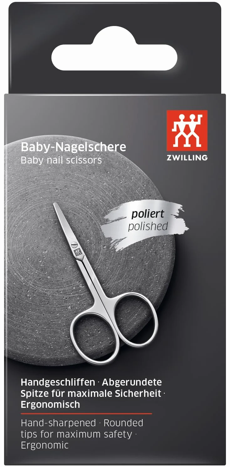 ZWILLING Nożyczki do paznokci dla niemowląt i dzieci (z zakrzywioną krawędzią tnącą do paznokci u rąk i nóg, bezpieczne w użyciu), polerowane, 85 mm