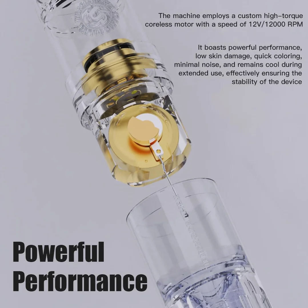 Dragonhawk Wireless Tattoo Pen Machine Rotary Gun 1500mAh 3.5mm Stroke 20 Piece Kit for Beginners