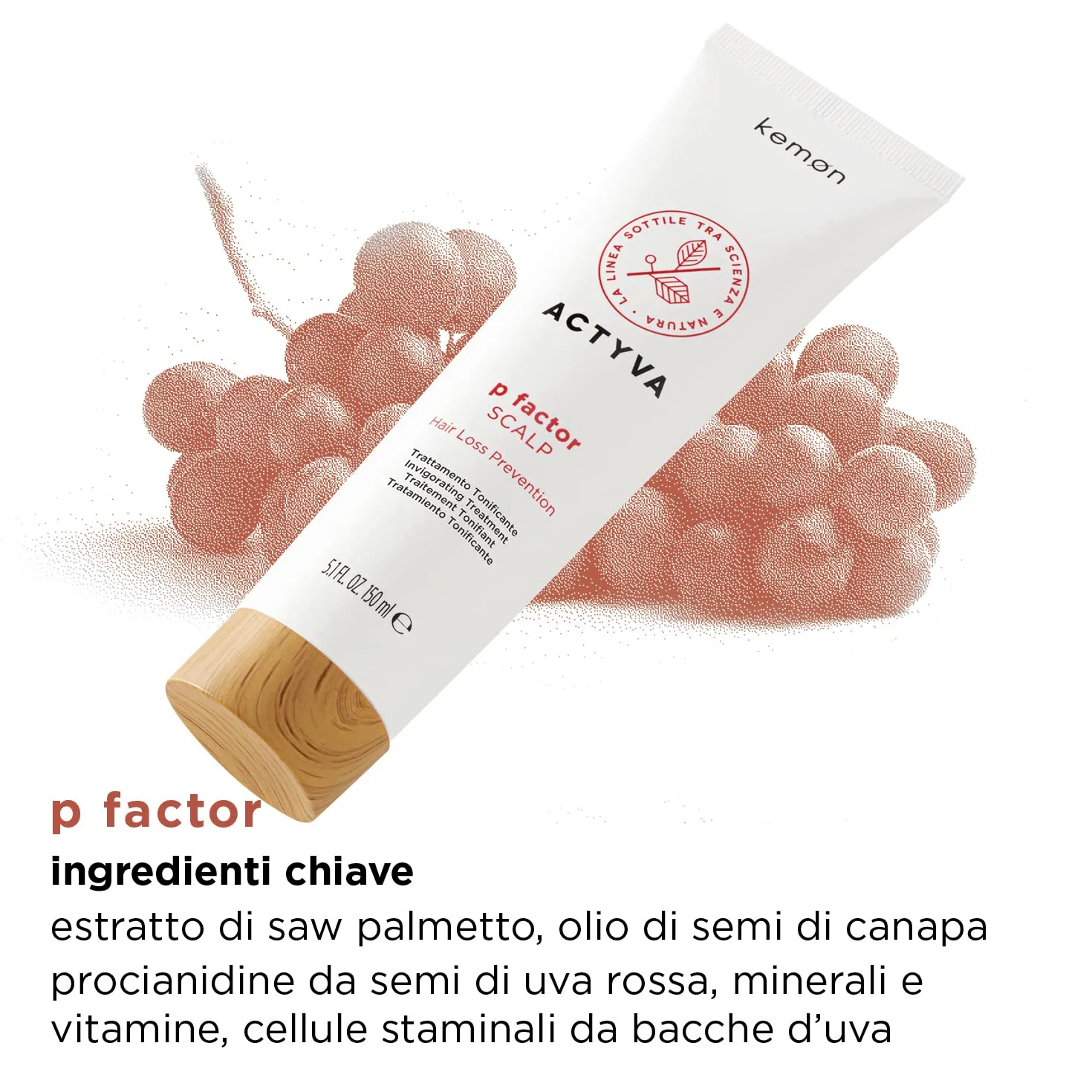 Kemon Actyva P Factor Scalp regenerująca pielęgnacja włosów z olejkiem migdałowym i aloesowym 150 ml