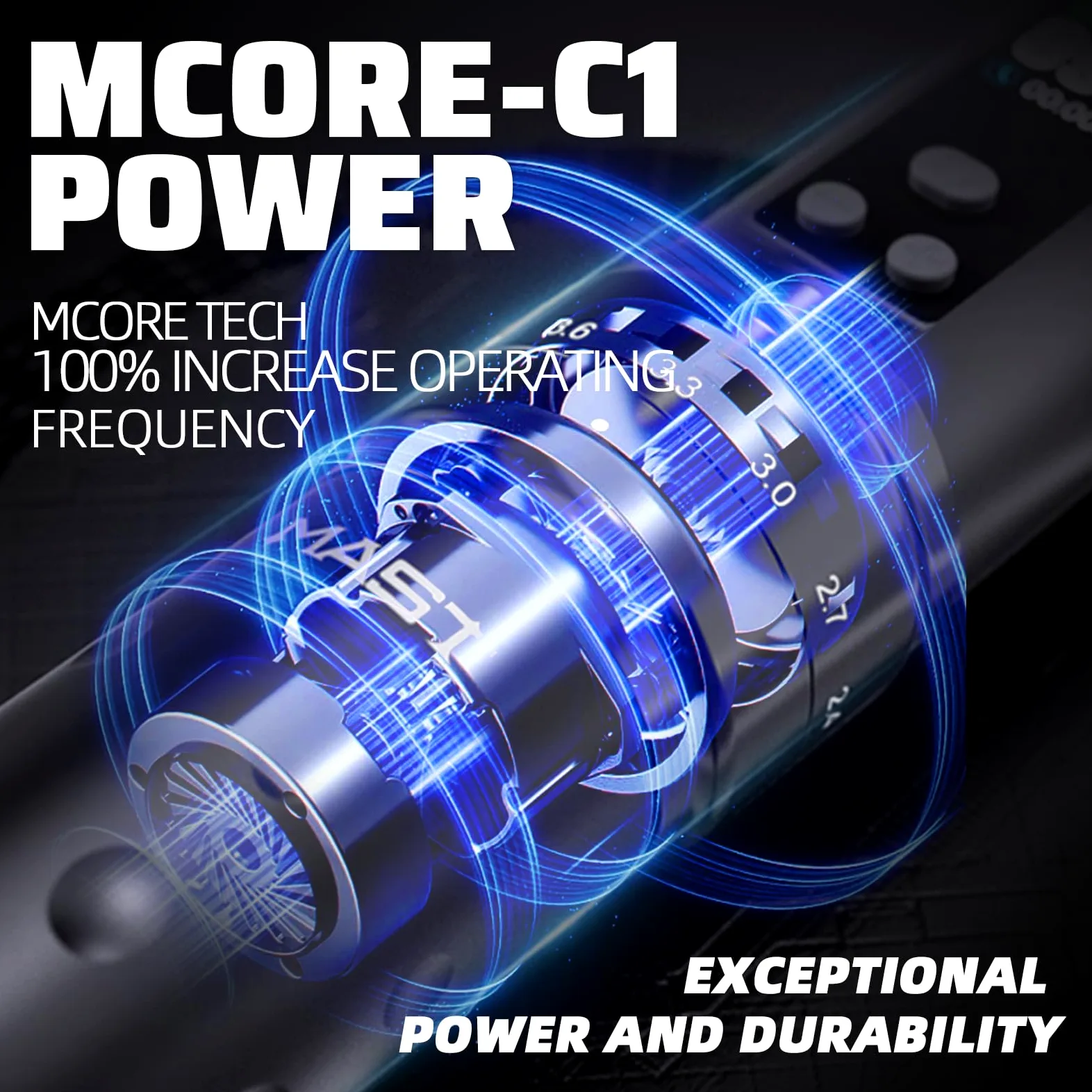 Mast Fold2 Pro Wireless Tattoo Machine Pen Rotary Tattoo Machine Tattoo Gun 7 Strokes Length 2pcs Battery 2000mAh Powerful Motor by Mcore Smart Display Screen Gold