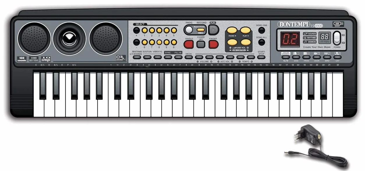 Bontempi 15 4900 cyfrowy keyboard, szary, 54 x 17 x 55 cm