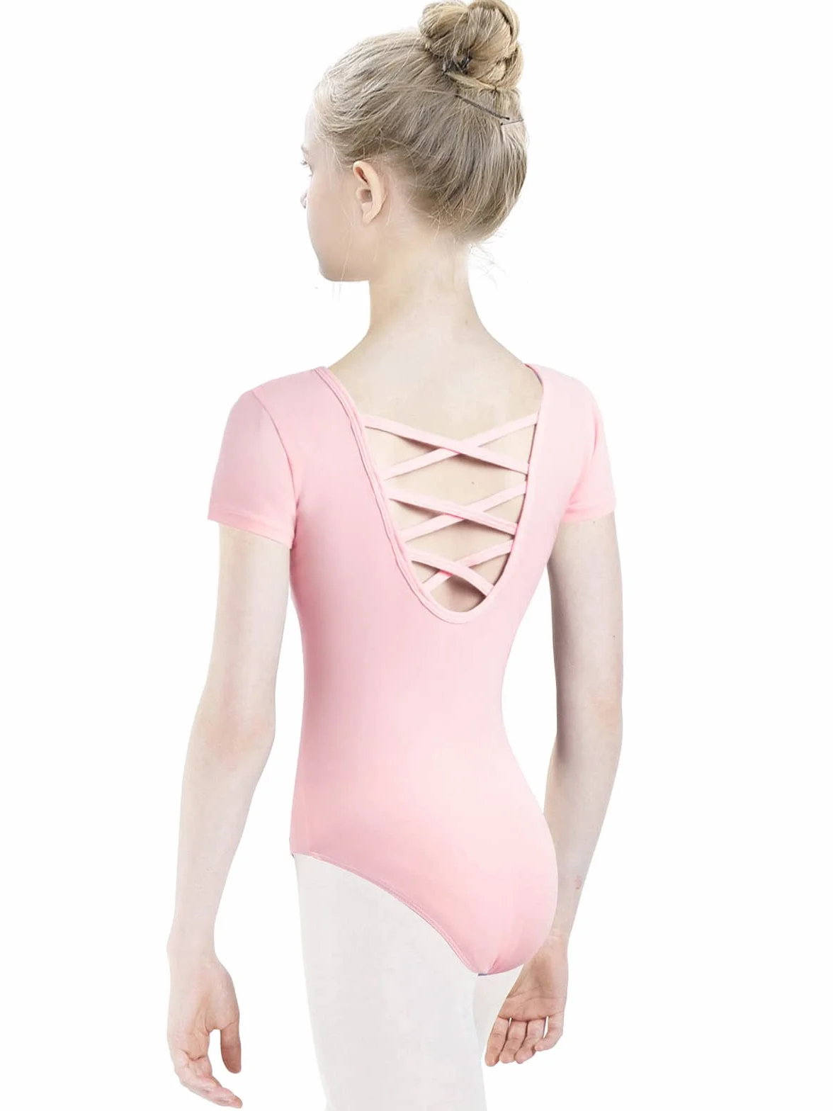 Body Taniec Dziewczęce Kobiety Balet Body Leotards Dziewczęce Gimnastyka Leotards Bawełniane Krótki Rękaw Rozmiar 100-170