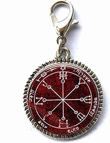Szósta Pentacle of Mars obrony talizman Salomon Uszczelki okultystyczny rytuał ceremonia magia amulet przyjaciel prezent bransoletka wisiorek zamek błyskawiczny wyciągany zawieszka z zapięciem na karabińczyk sztuka zdjęcie zamek błyskawiczny wyciąganie bi