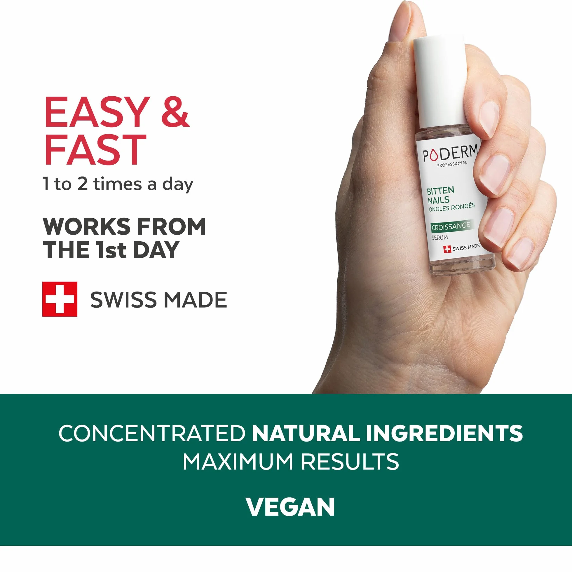 PODERM Serum Zapobiegające Obgryzaniu Paznokci Naturalny Środek Przeciwstresowy Stymuluje Wzrost