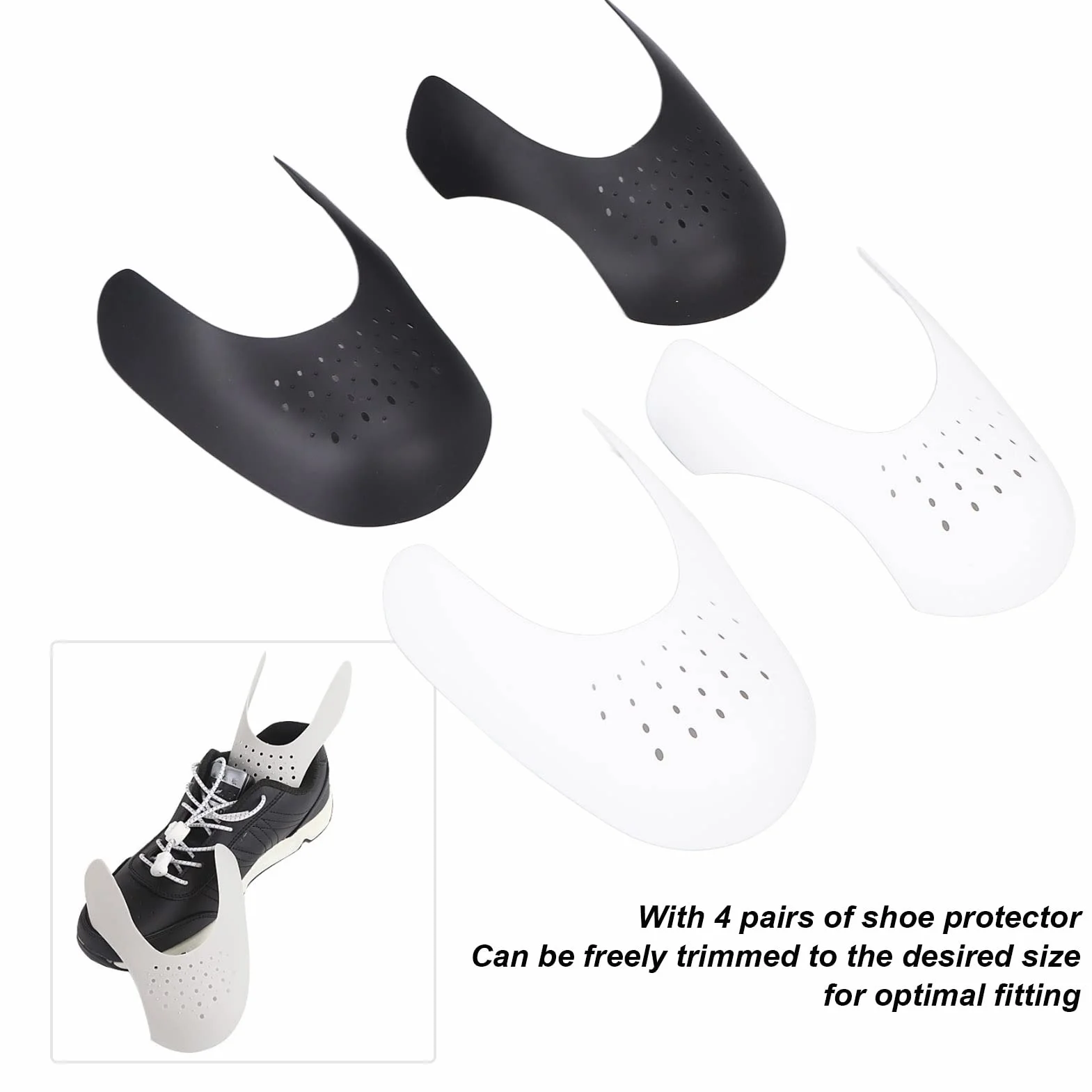 Buty Chroniące Przed Zagnieceniami, ANGGREK 4 Pary Sneaker Shoes Protector Shaper Wkładki do Butów Osłona Możliwość Krojenia Redukcja Zagnieceń Buty Chroniąca Przed Zagnieceniami