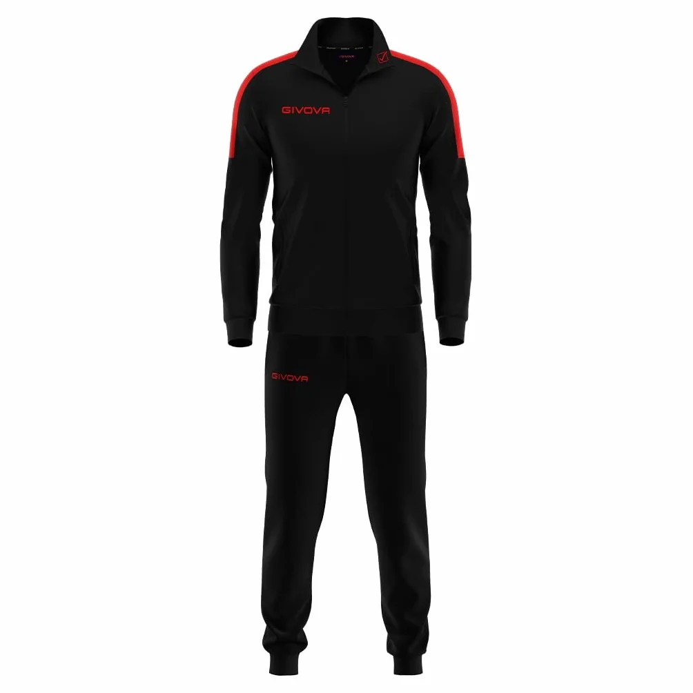 Givova Tr033 Jumpsuit, czarno-czerwony, 5XS